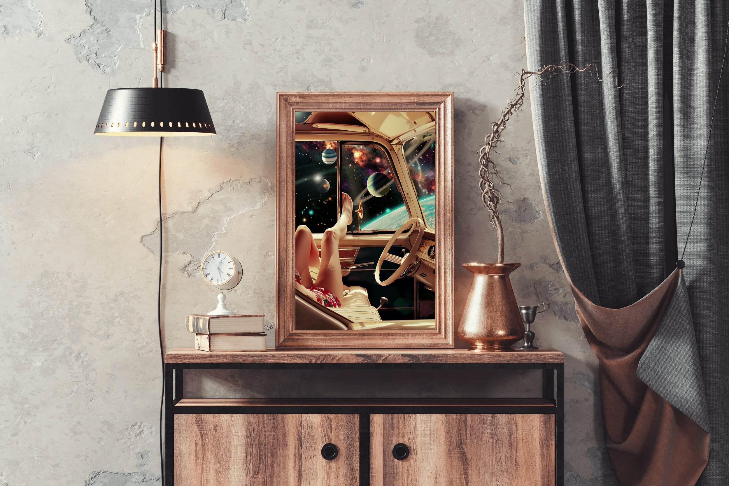 View Of Space From Inside The Car Wall Art - beink online art store
