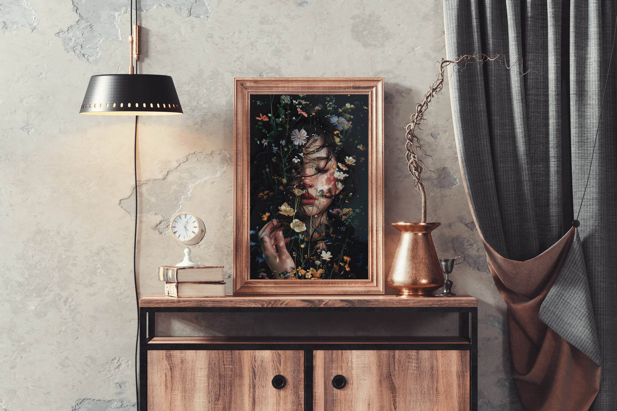 A Self Portrait With Flowers Digital Art - beink online art store