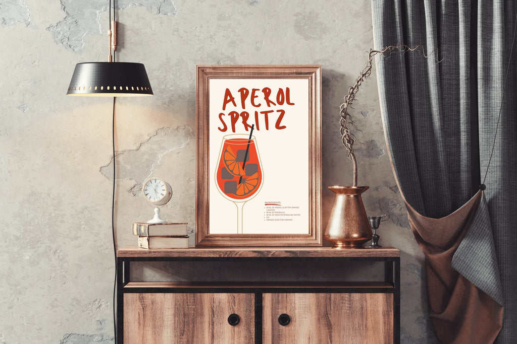 Orange Cocktail Wall Art - beink online art store