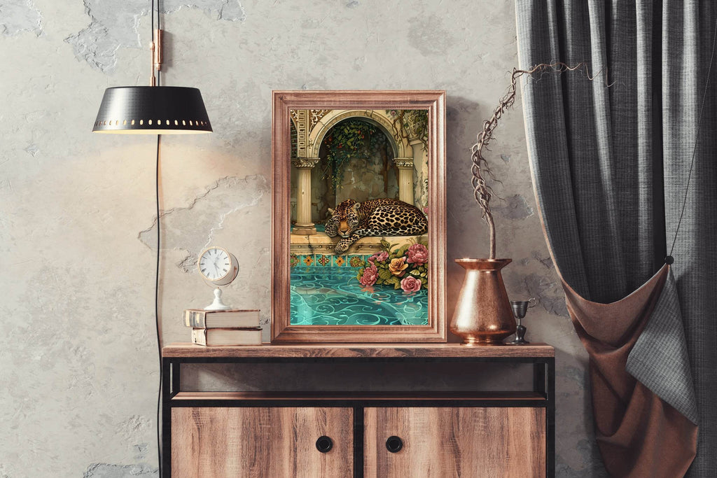Tiger Sleeping Besides the Water Pool - beink online art store