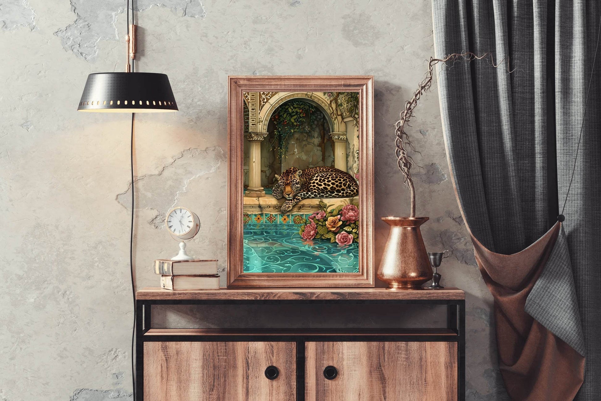 Tiger Sleeping Besides the Water Pool - beink online art store