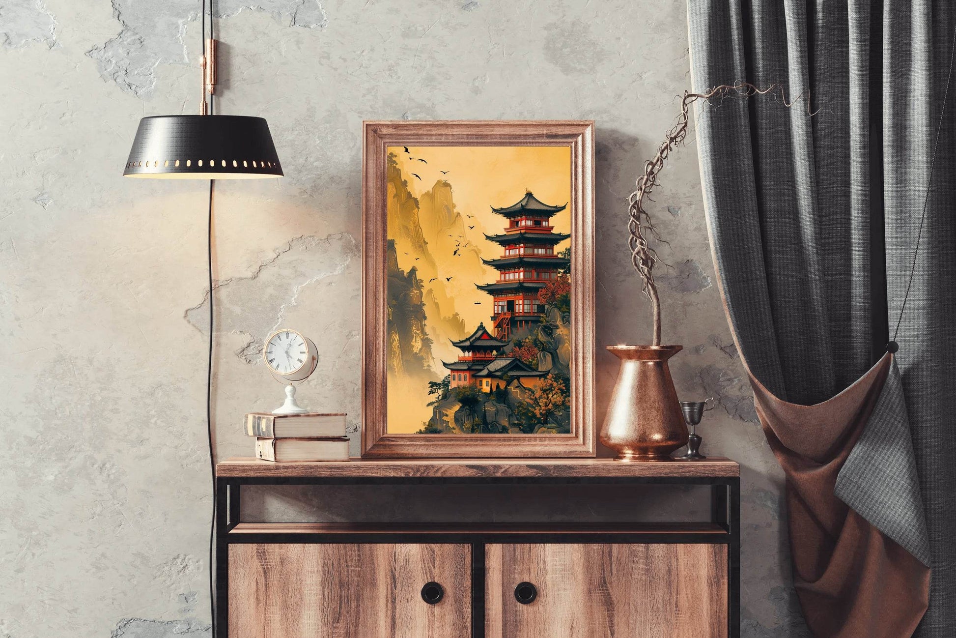 Chinese Temple Painting Wall Art - beink online art store