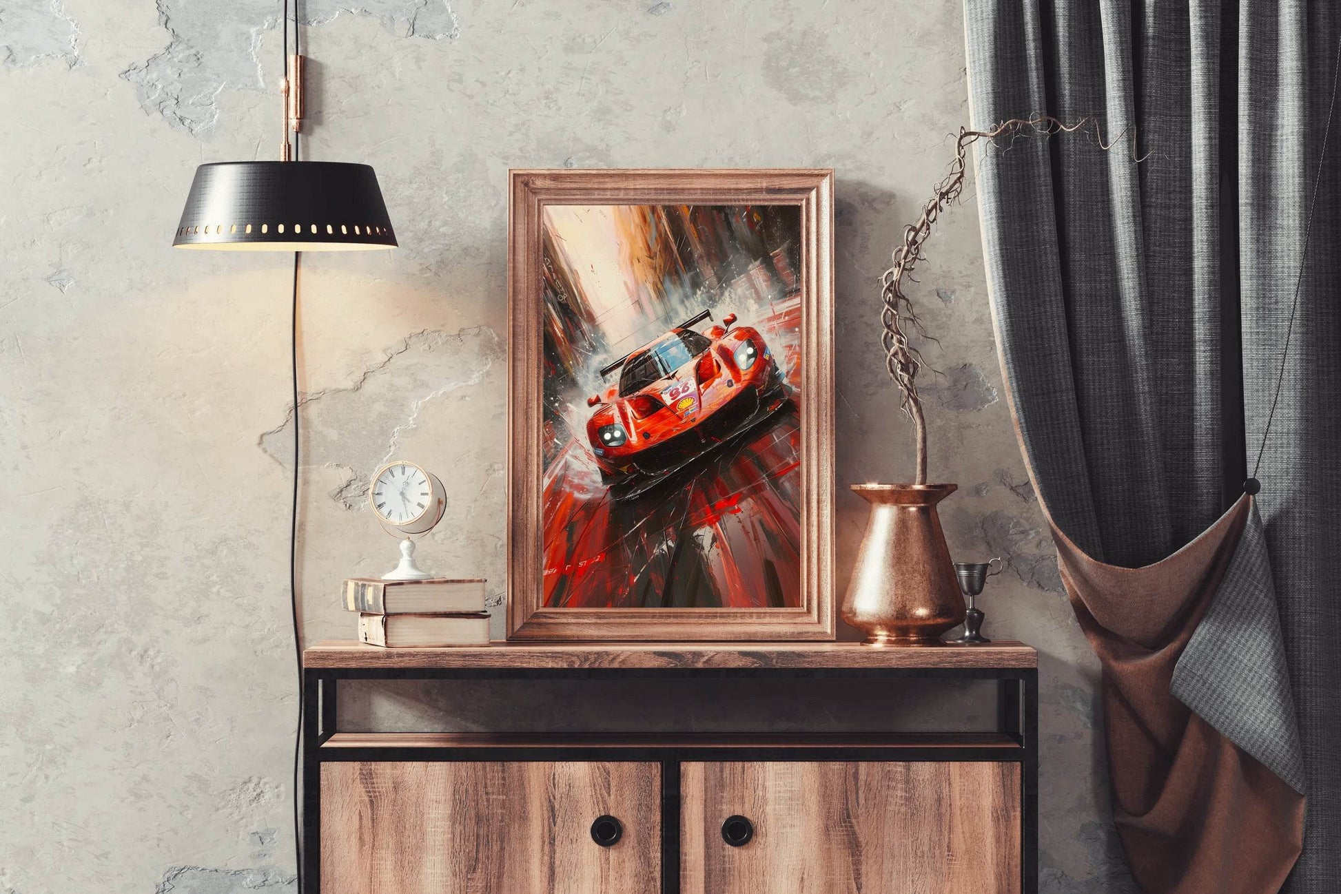 Ferrari 488 Full Red Wall Art - beink online art store