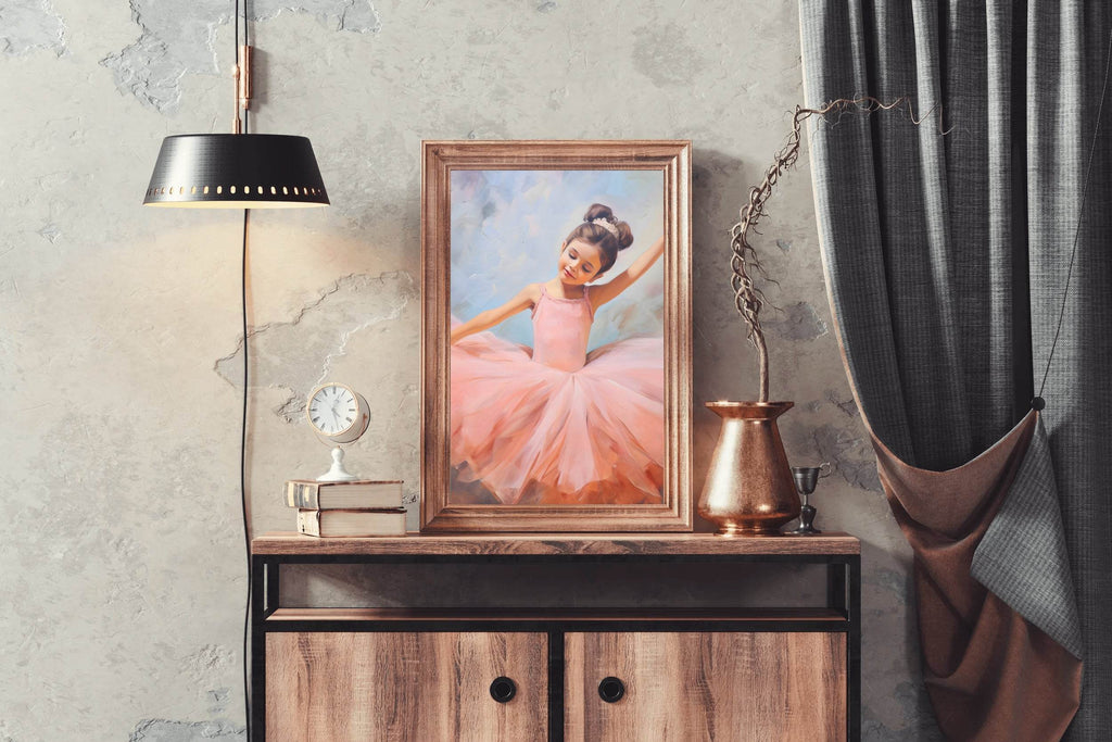 Painting of a Cute Little Ballerina - beink online art store