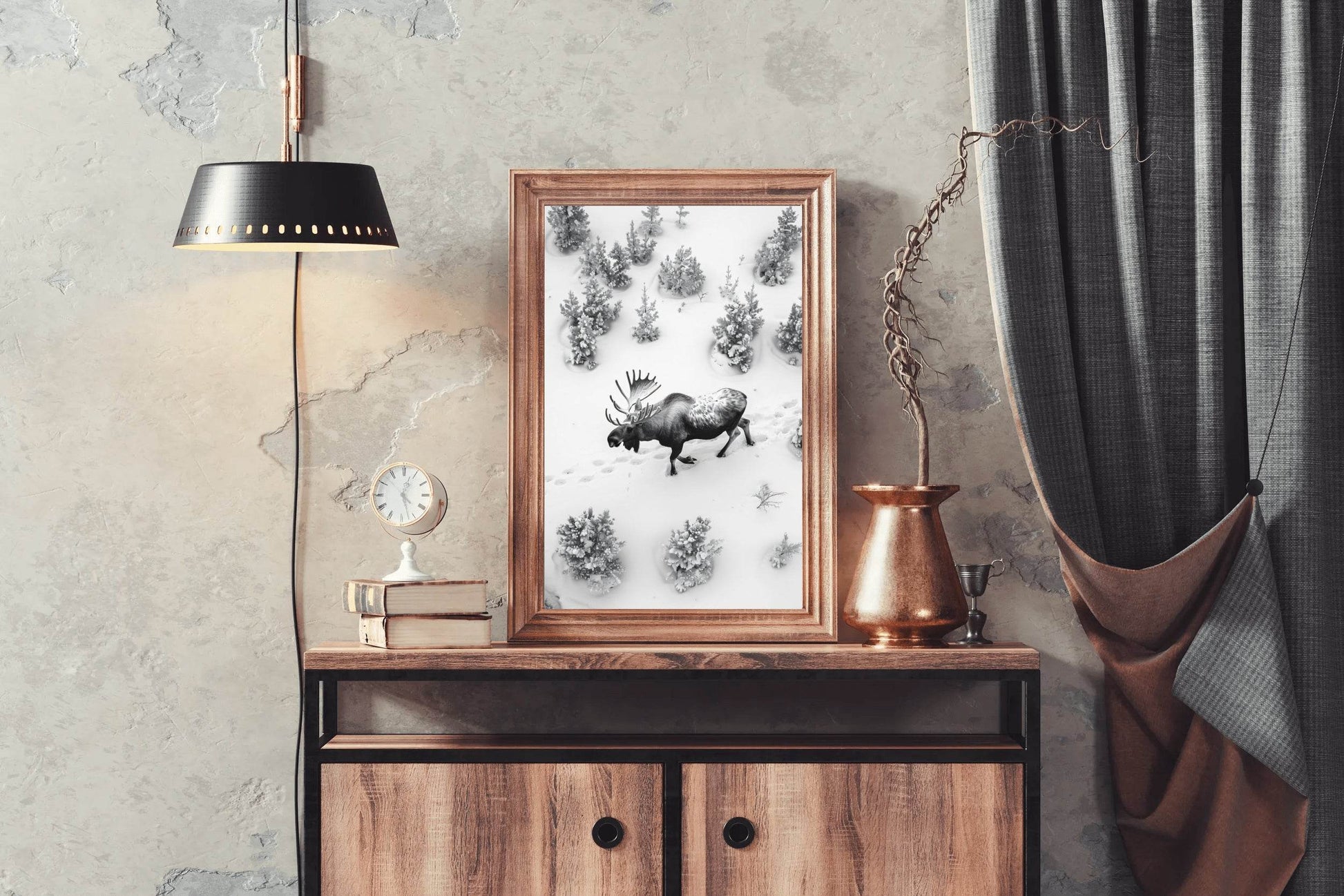 Alaska Moose Animal Wall Art - beink online art store
