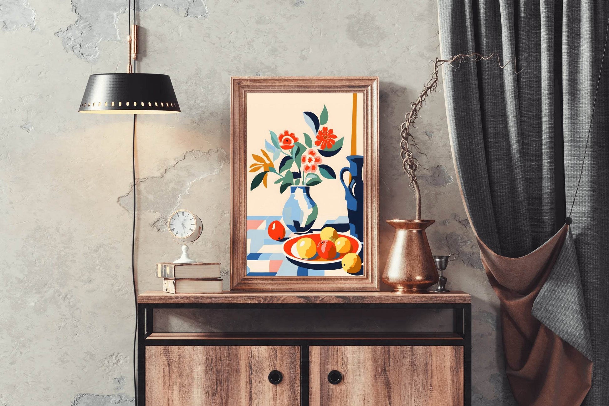 Painting a Fruit Plate Next To a Vase - beink online art store