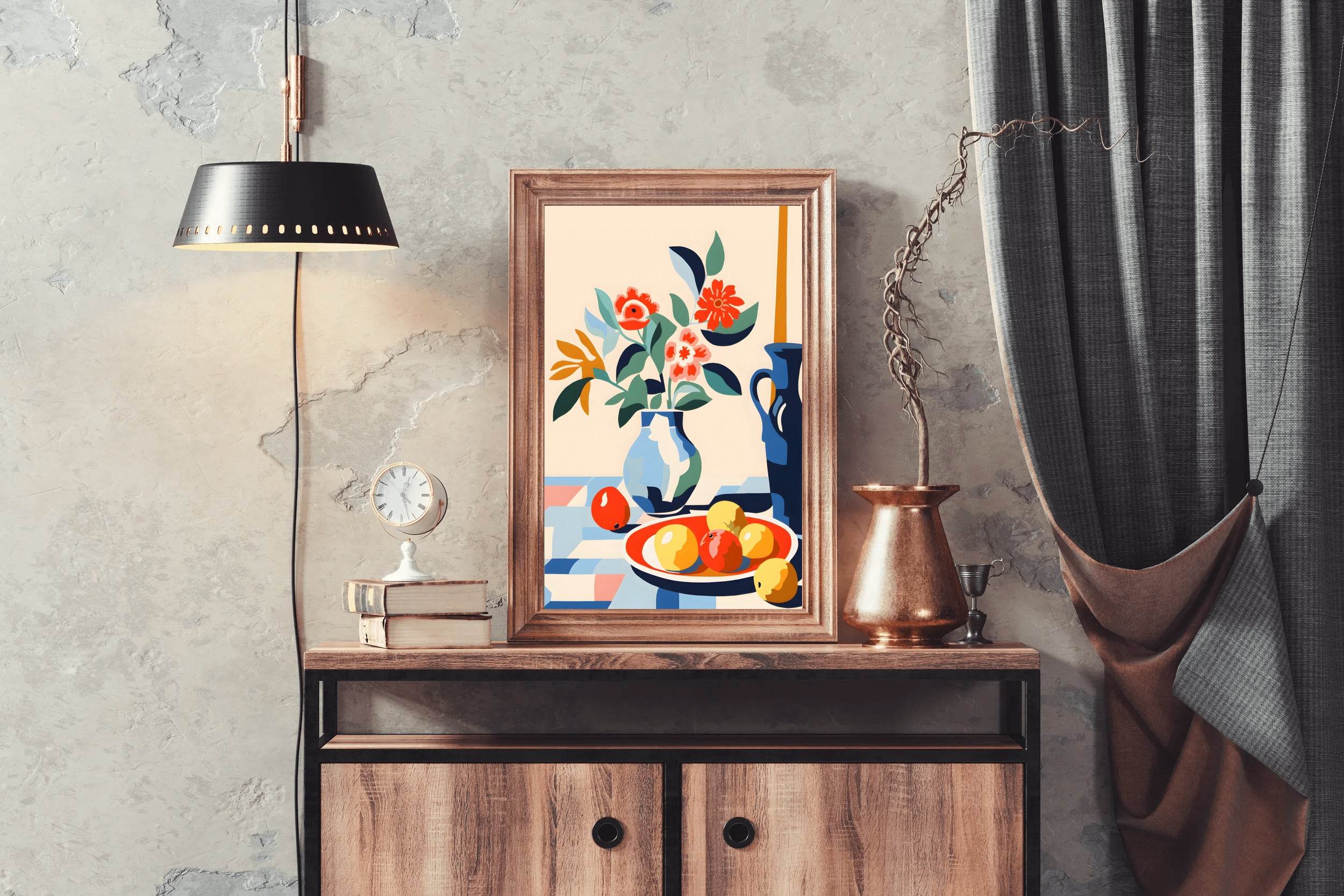 Painting a Fruit Plate Next To a Vase - beink online art store