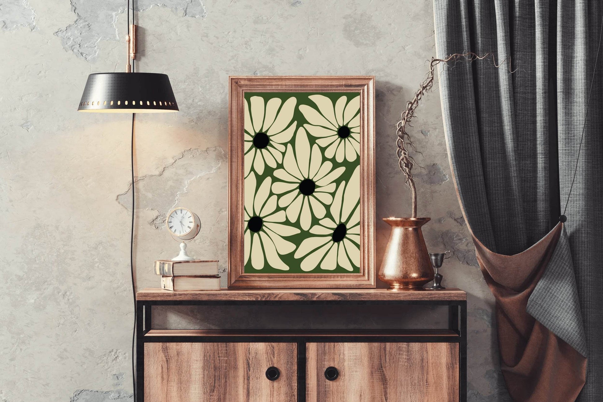 Abstract Floral Art Stylized Daisies ArtWork - beink online art store