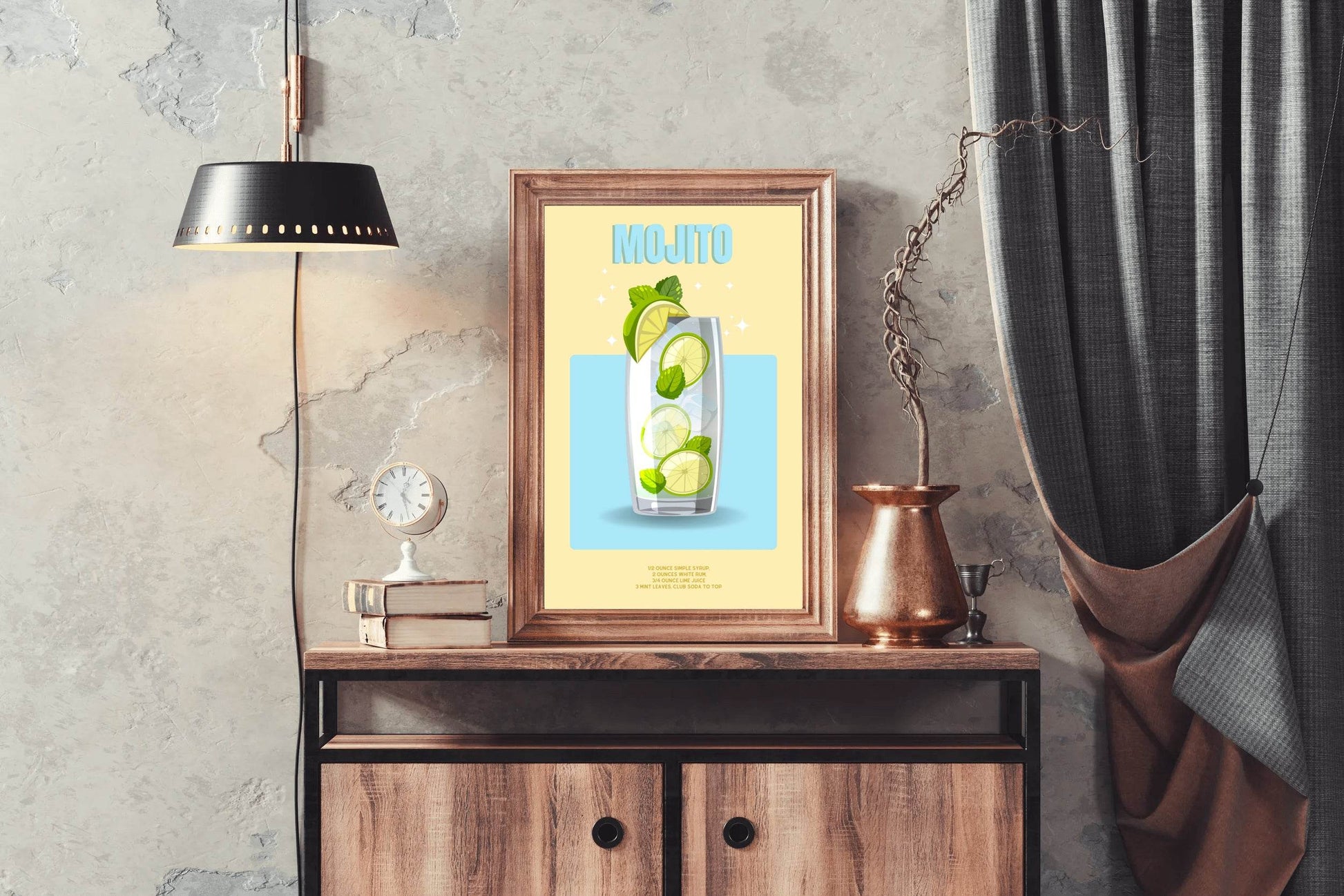 Mojito Cocktail Wll Art - beink online art store