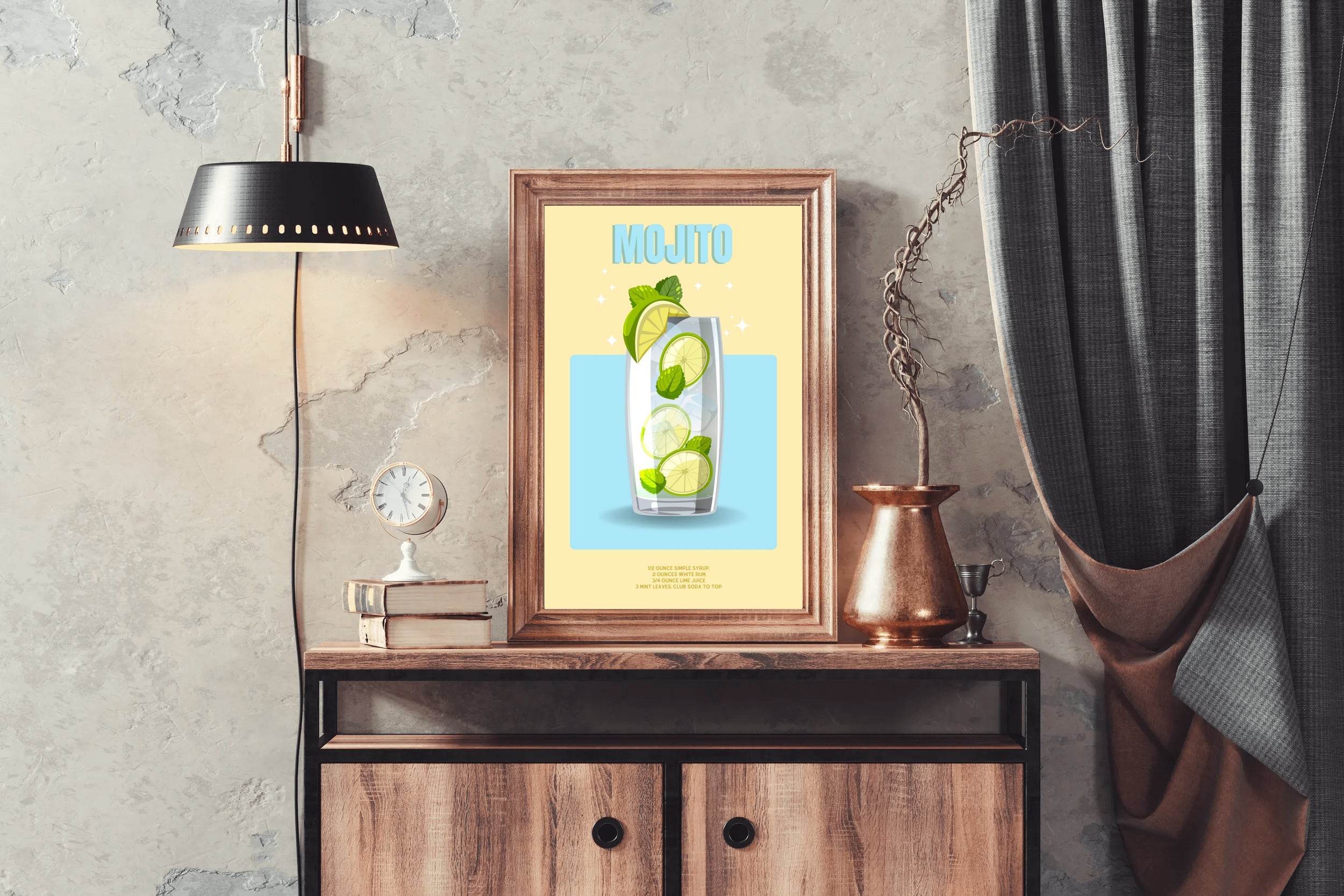 Mojito Cocktail Wll Art - beink online art store