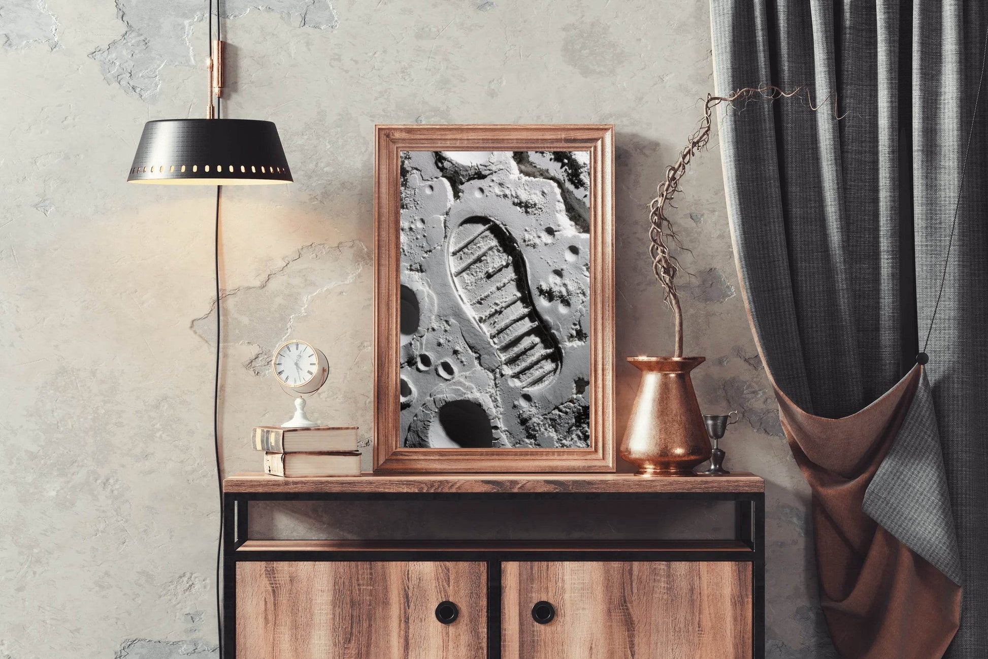 Moon astronaut Footprint on moon Wall Art - beink online art store