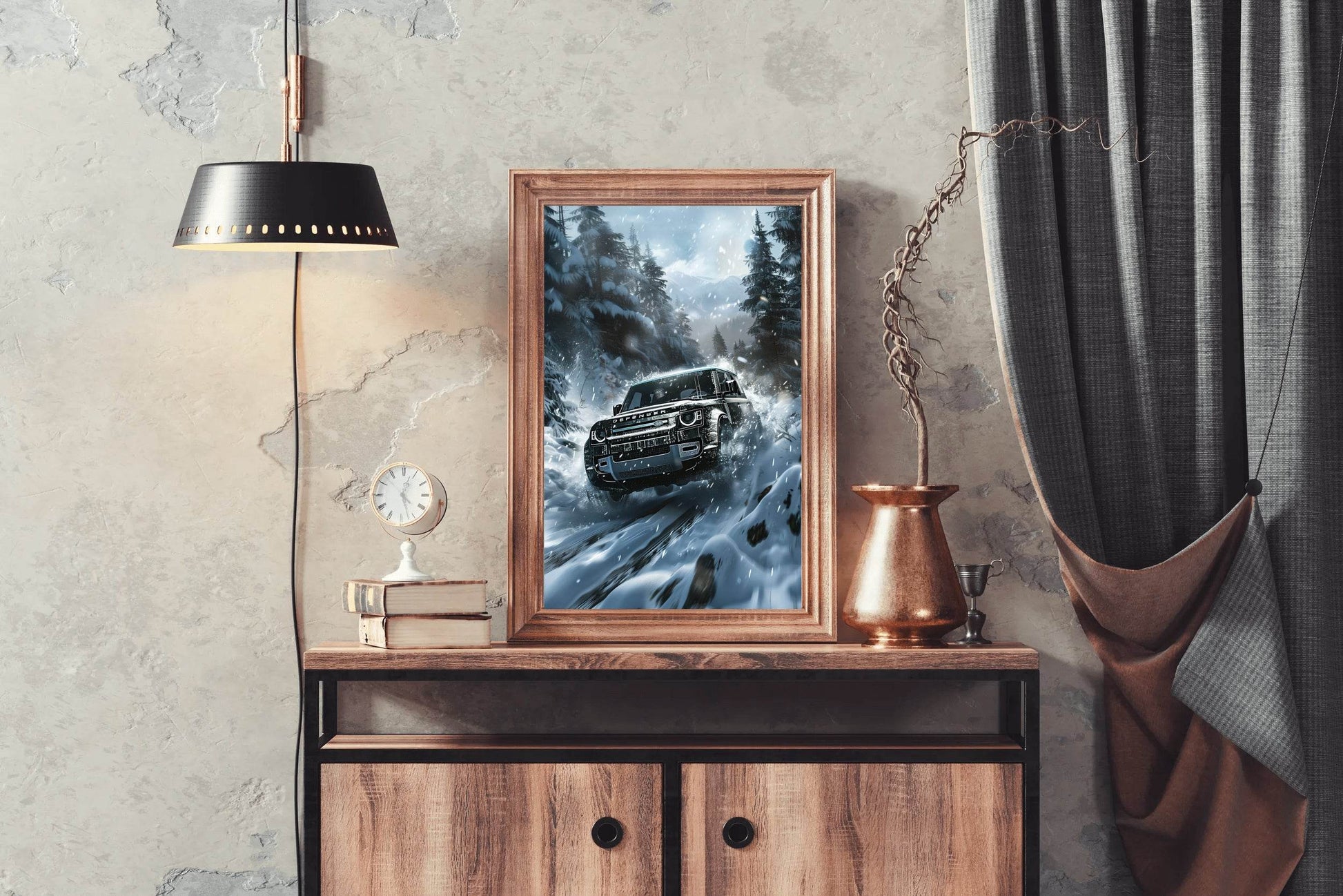 Land Rover Defender Black Wall Art - beink online art store