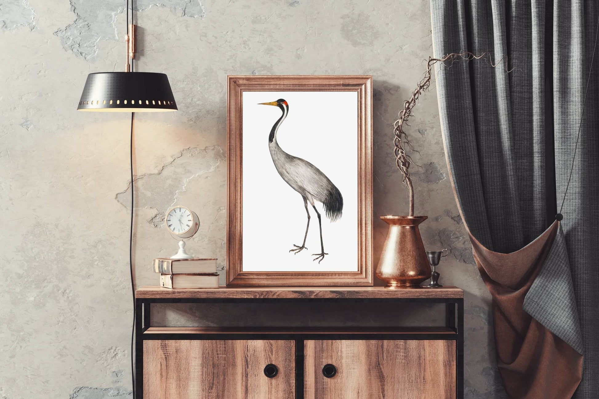 Vintage Style Common Crane Wall Art - beink online art store