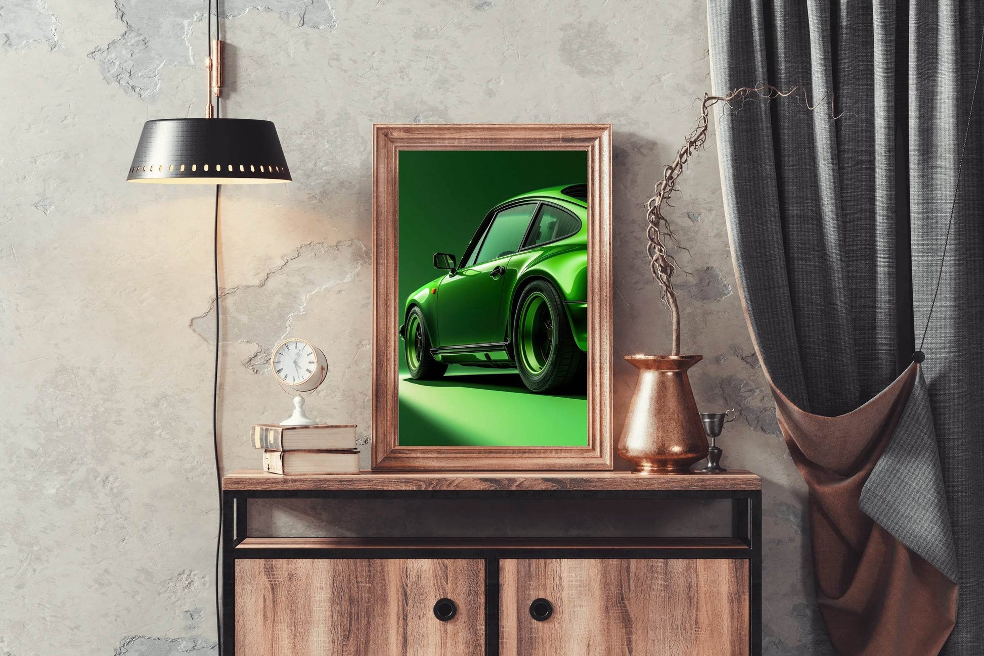 Porsche Carrera Coupe Green Wall Art - beink online art store