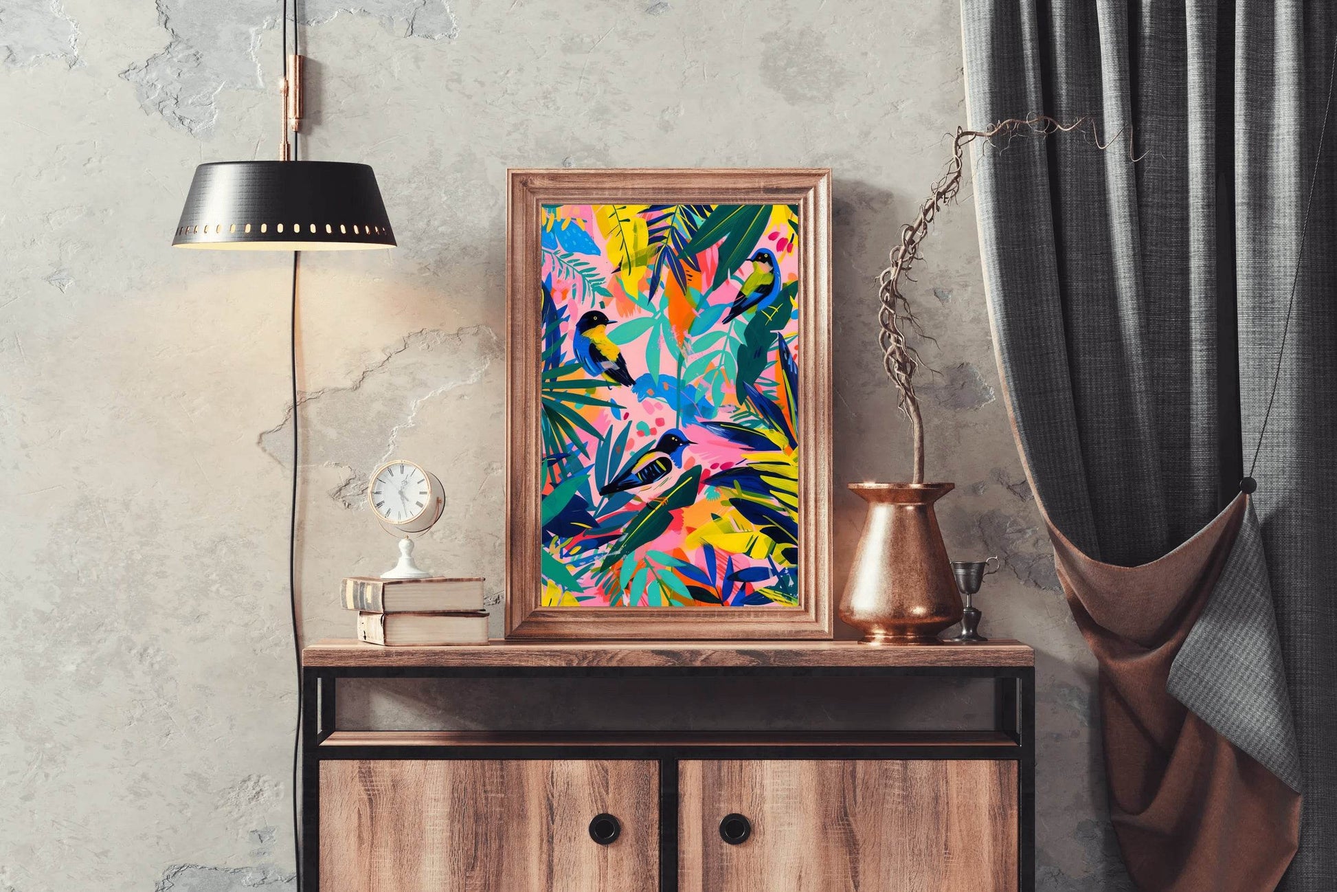 Tropical Vibrant Aviary Wall Art - beink online art store