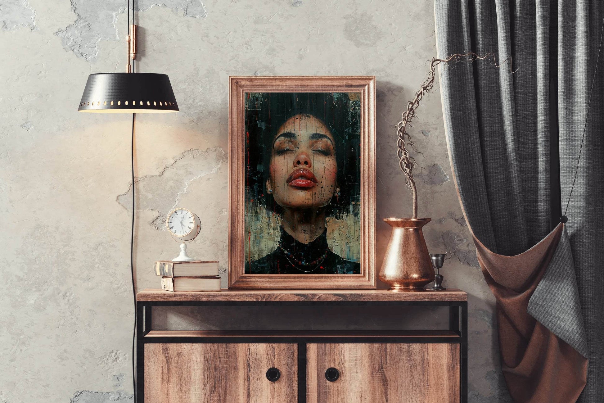 Woman With Closed Eyes Digital Art - beink online art store