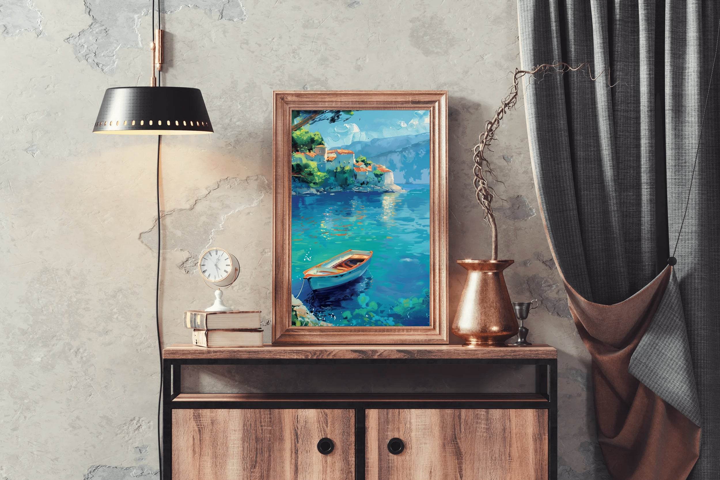 Small Boat in The River Wall Art - beink online art store