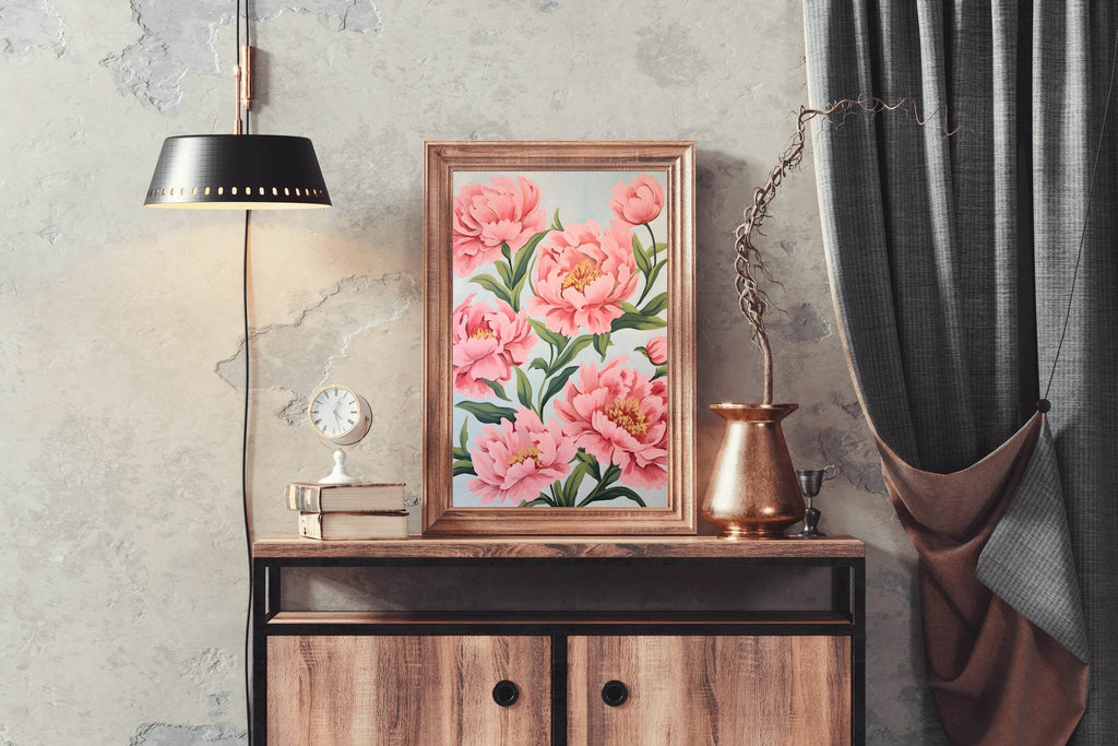 Watecolor Illustration of Pink Flowers - beink online art store