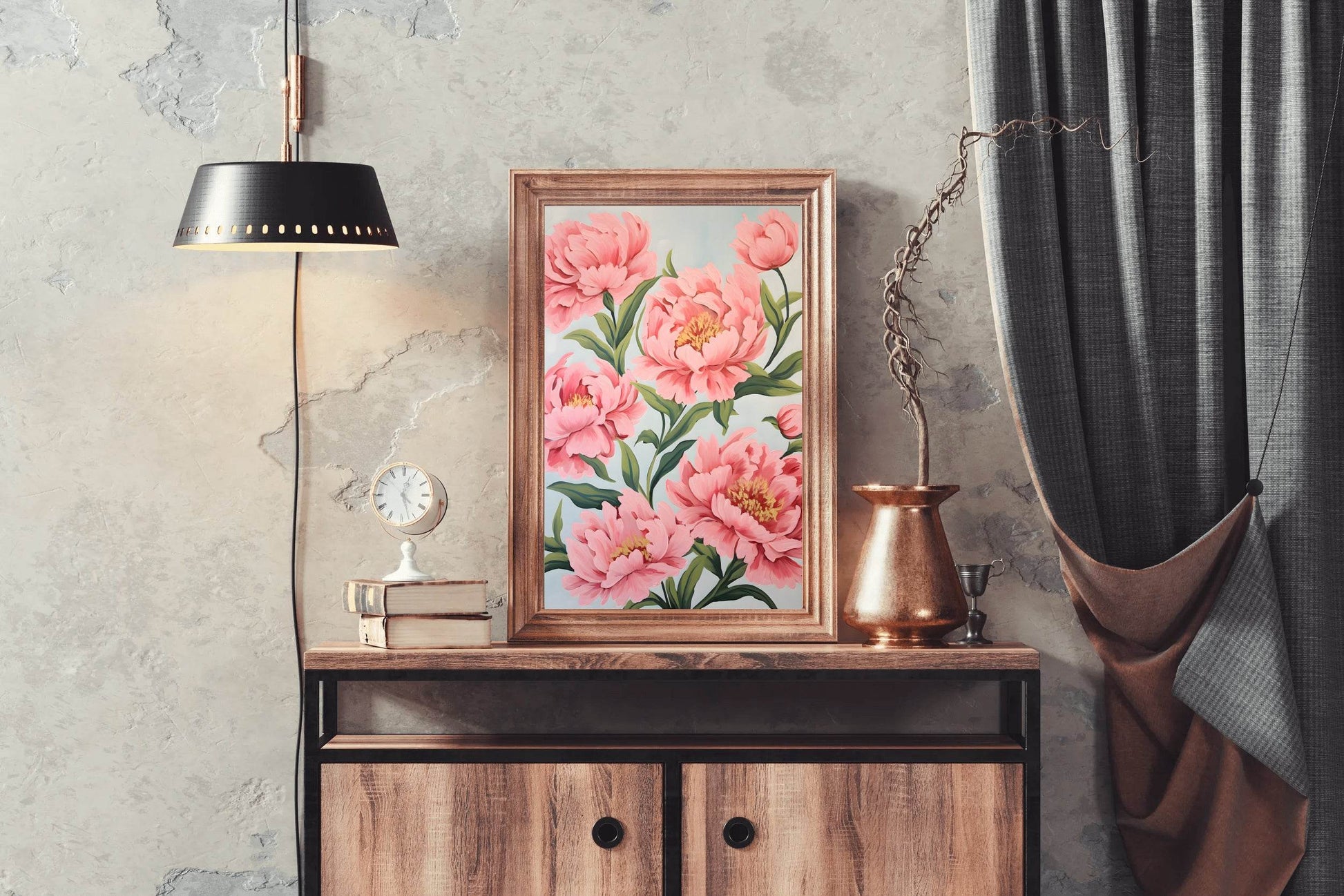 Watecolor Illustration of Pink Flowers - beink online art store