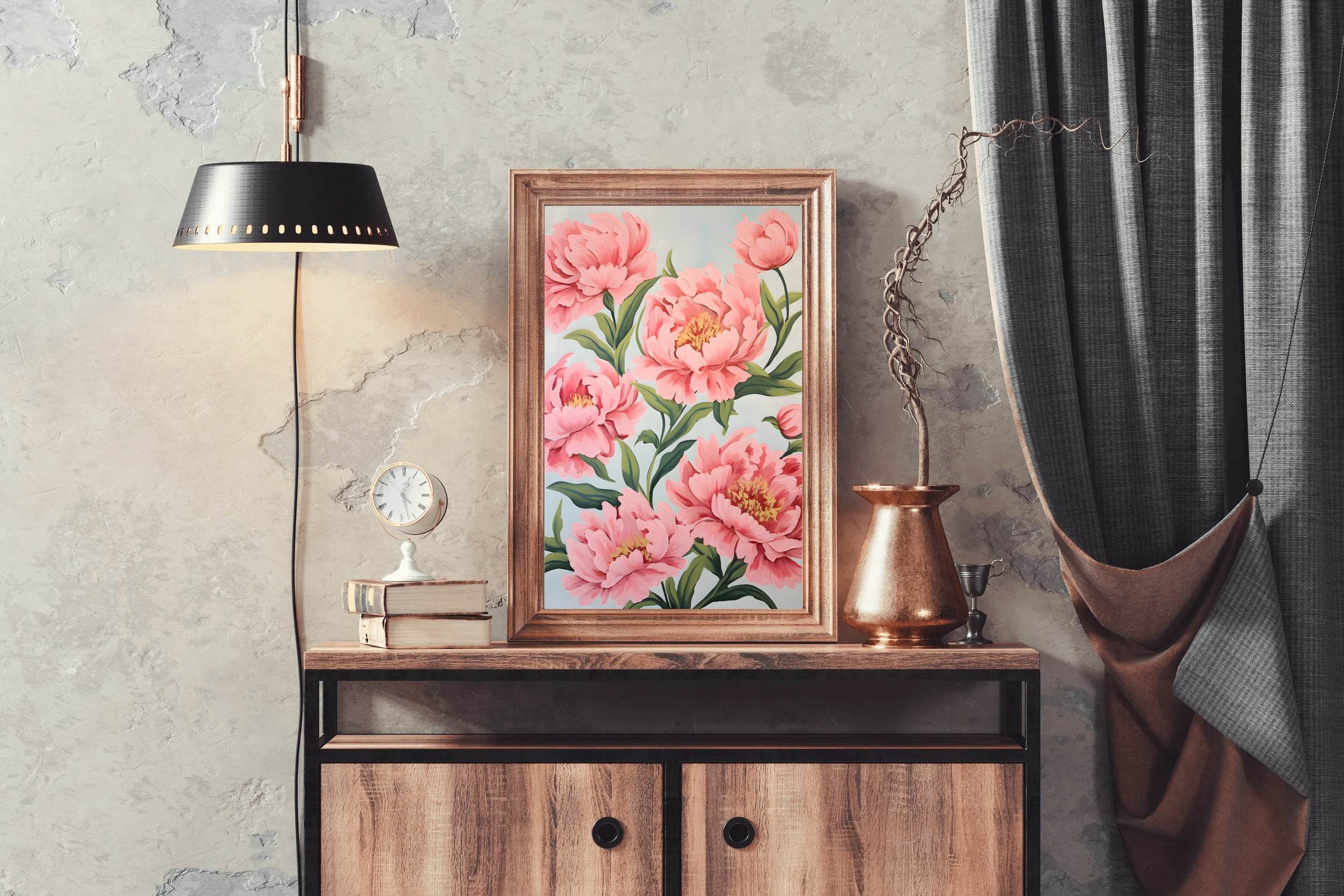 Watecolor Illustration of Pink Flowers - beink online art store