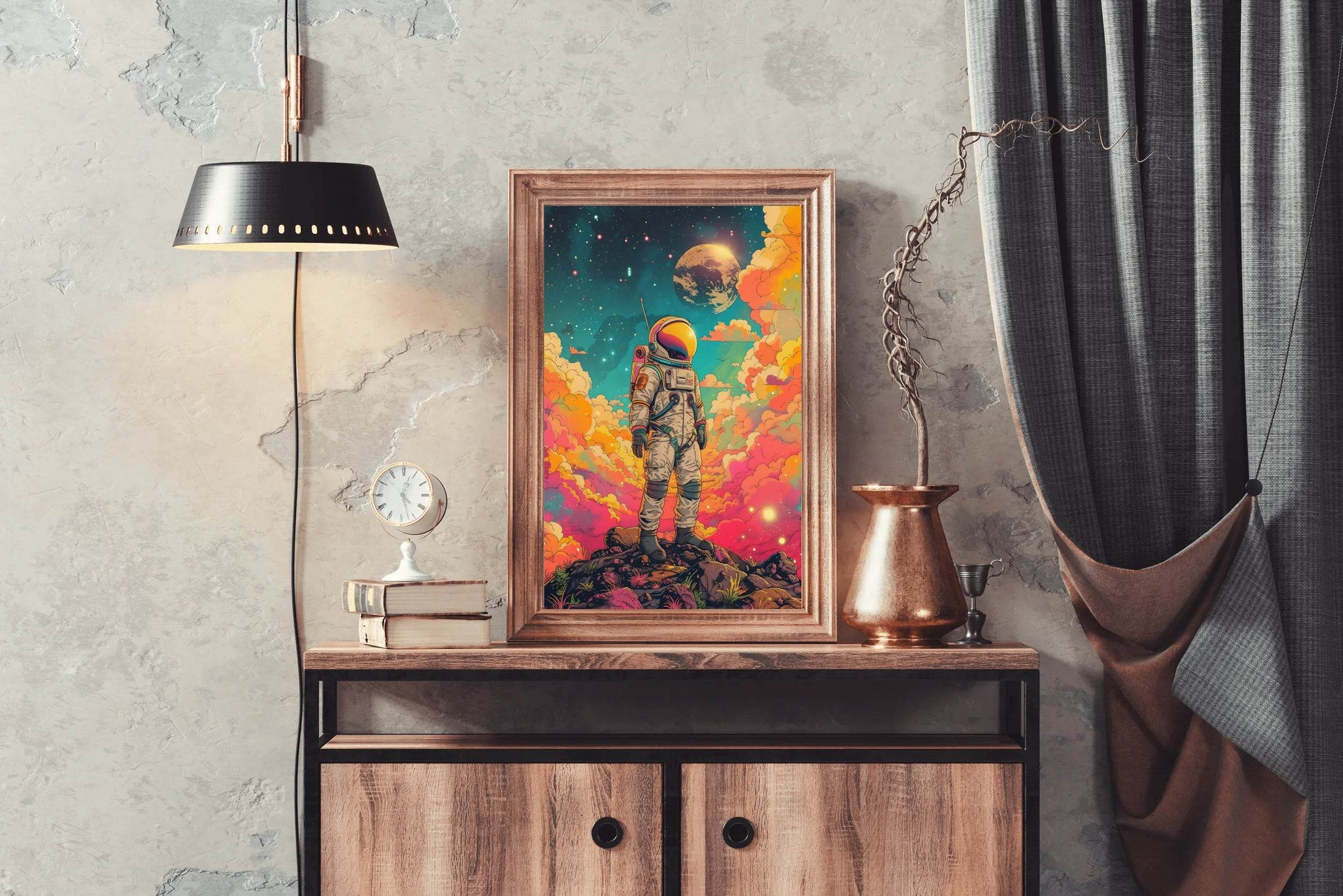 Astronaut In Space colorful artwork - beink online art store