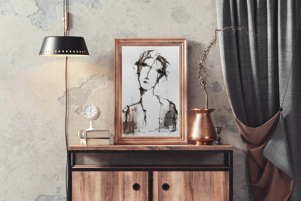 Ink and Watercolor Expressive Face Wall Art - beink online art store