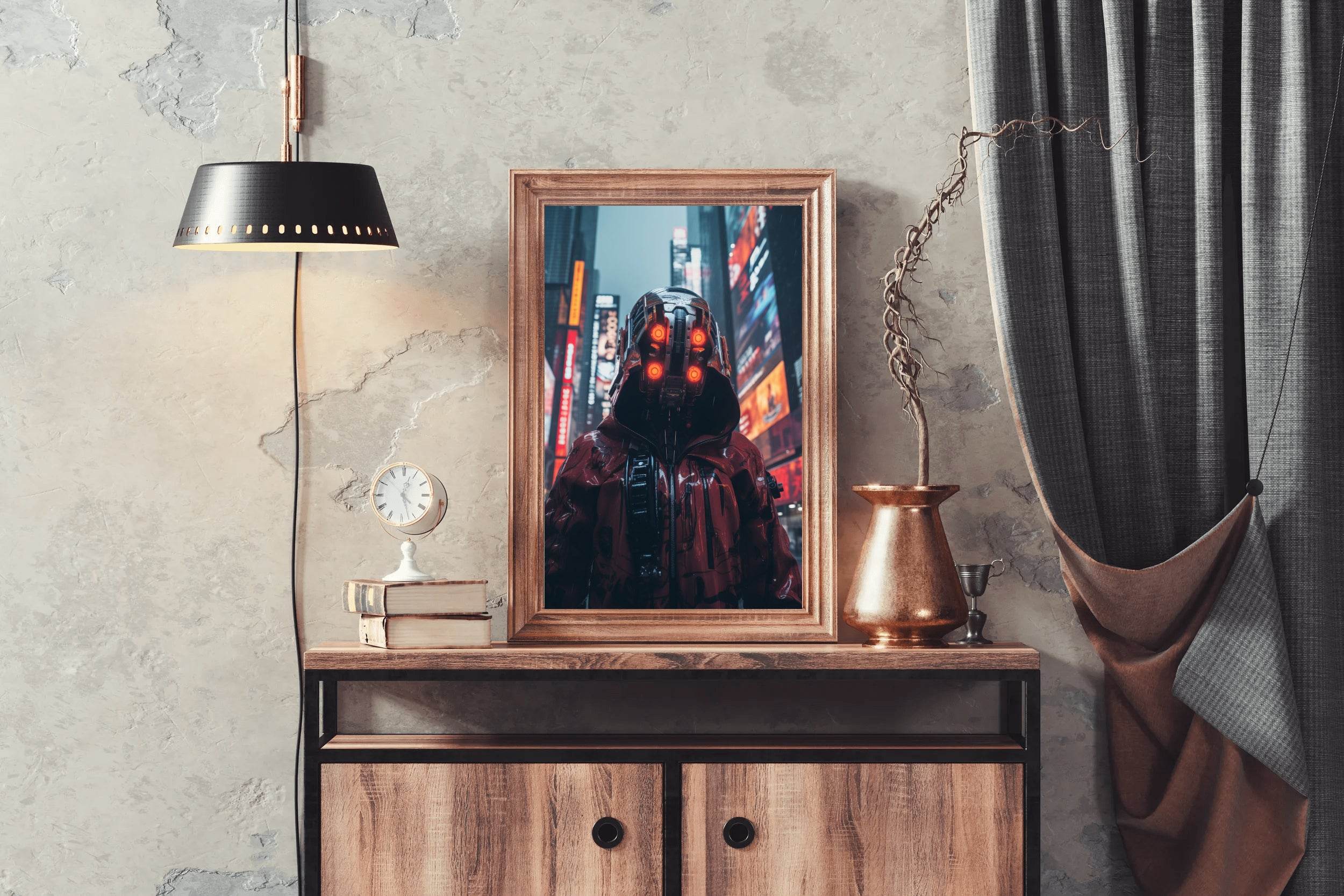 Cyberpunk Warrior Robot Wall Art - beink online art store