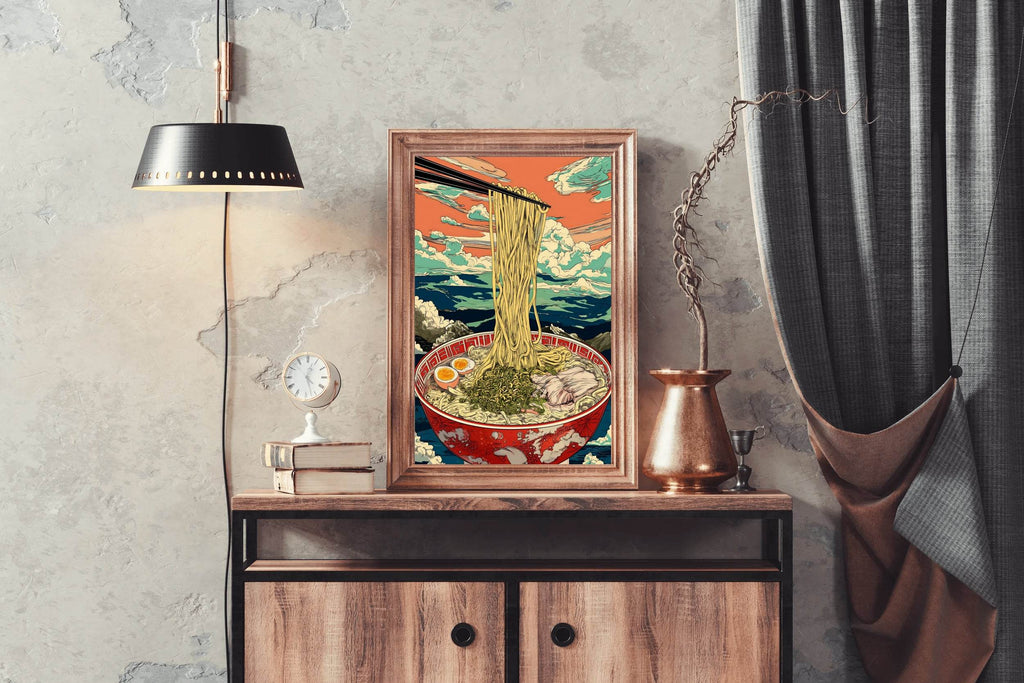 Bowl of Ramen with a Chopsticks on it Wall Art - beink online art store