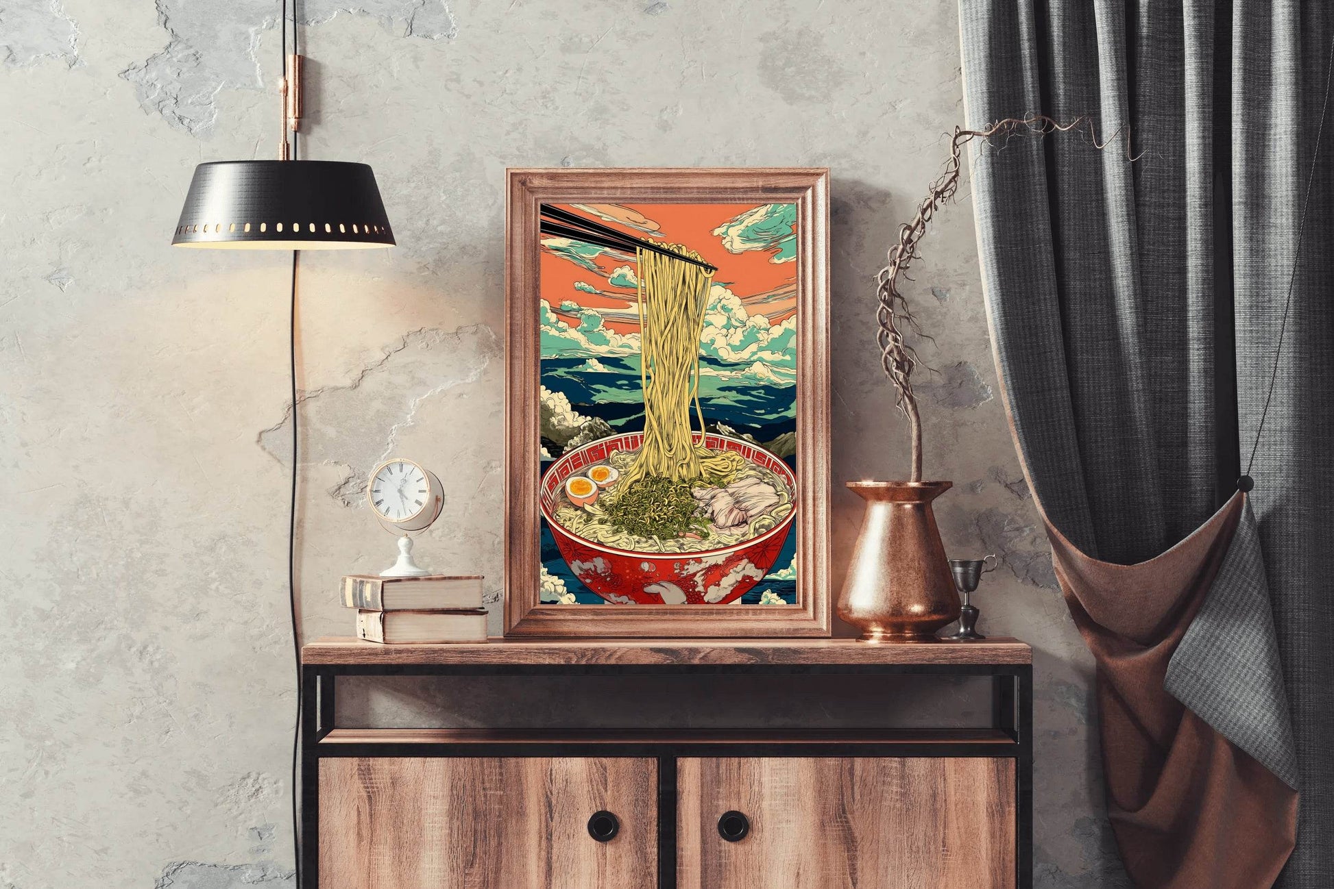 Bowl of Ramen with a Chopsticks on it Wall Art - beink online art store