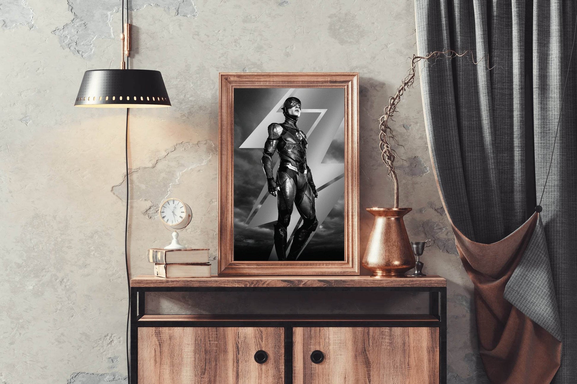Justice League Flash Black and White Wall Art - beink online art store
