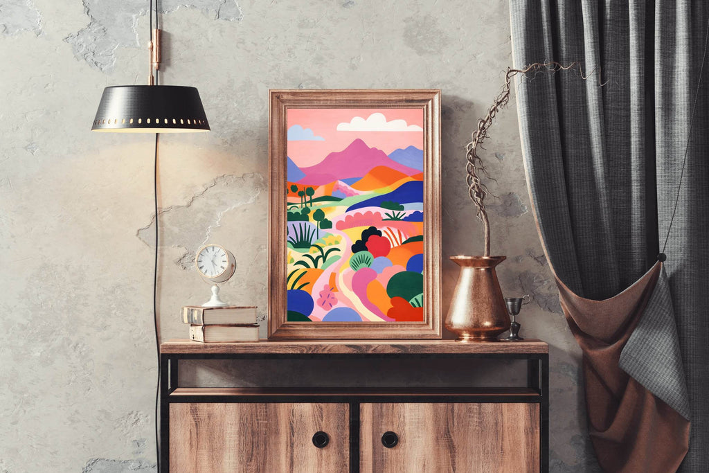 Beautiful Mountain Path Painting Art - beink online art store