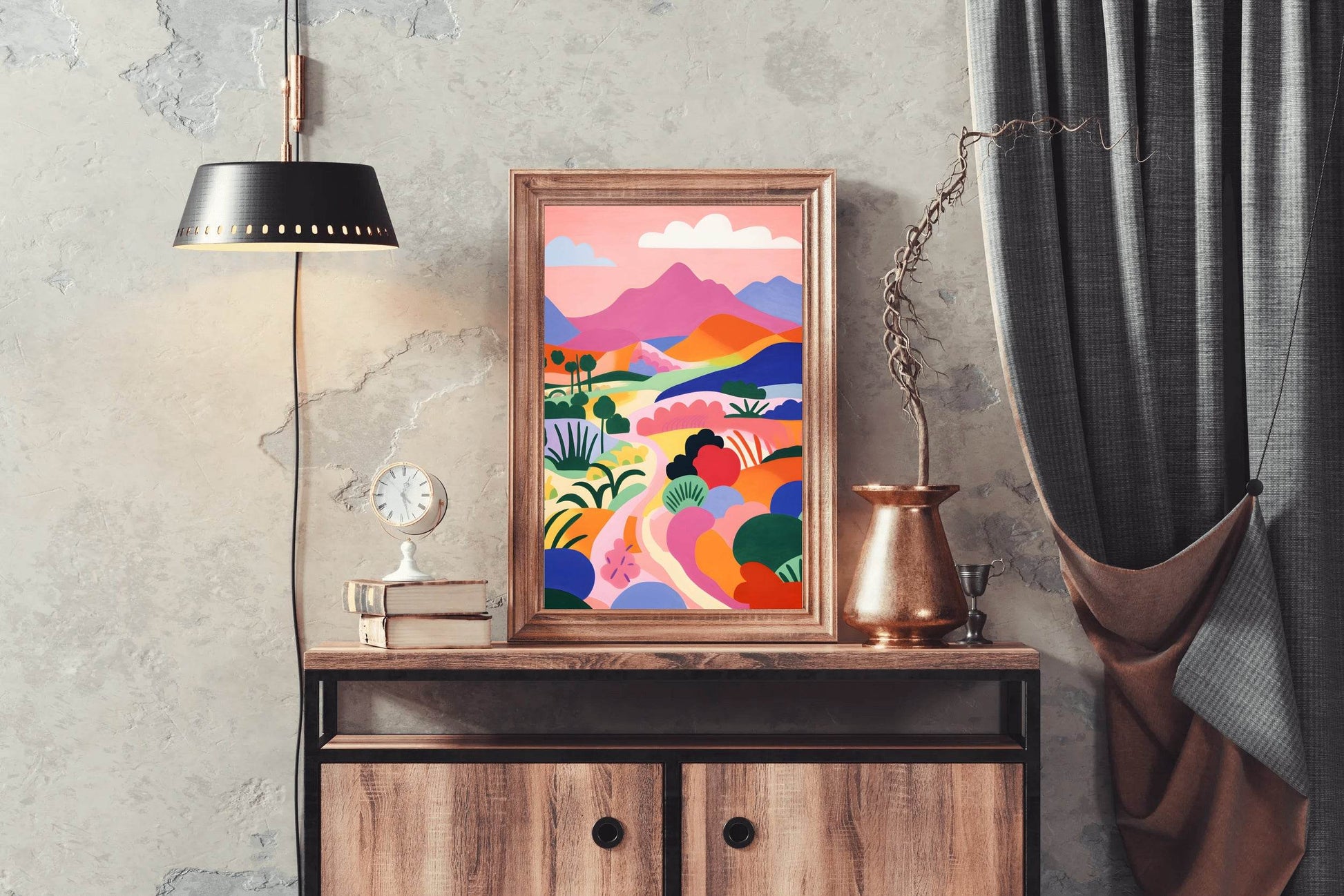 Beautiful Mountain Path Painting Art - beink online art store