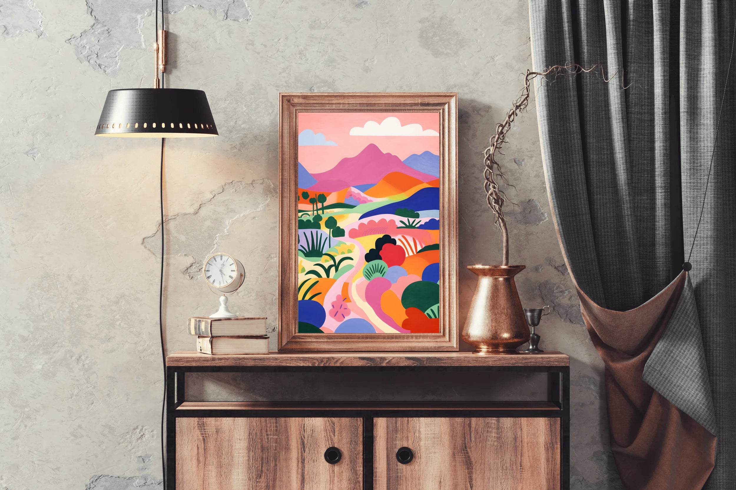 Beautiful Mountain Path Painting Art - beink online art store
