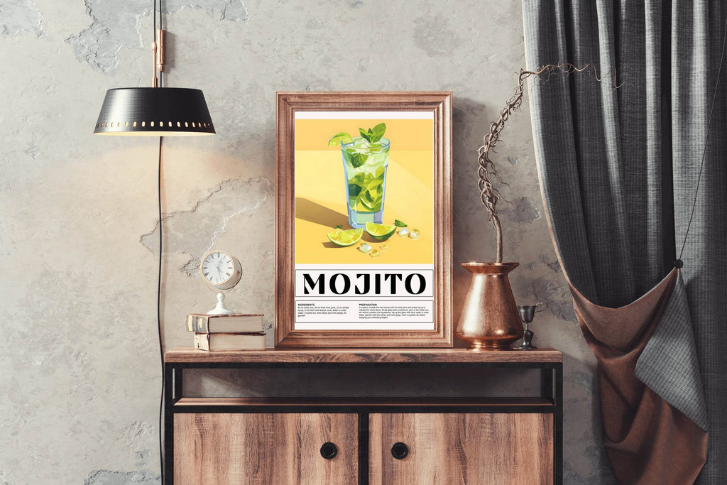 Glass of Mojito Cocktail Wall Art - beink online art store