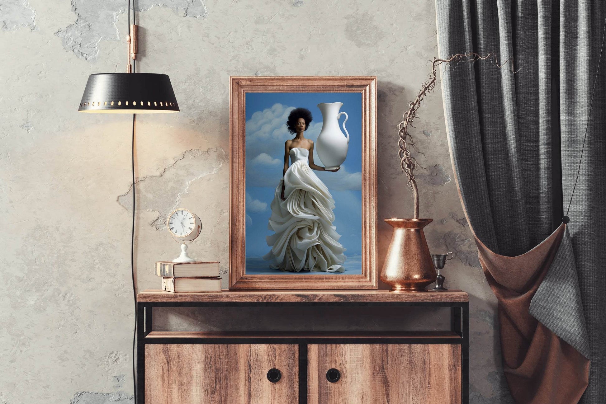 Big White Surrealism Lace Skirt Wall Art - beink online art store