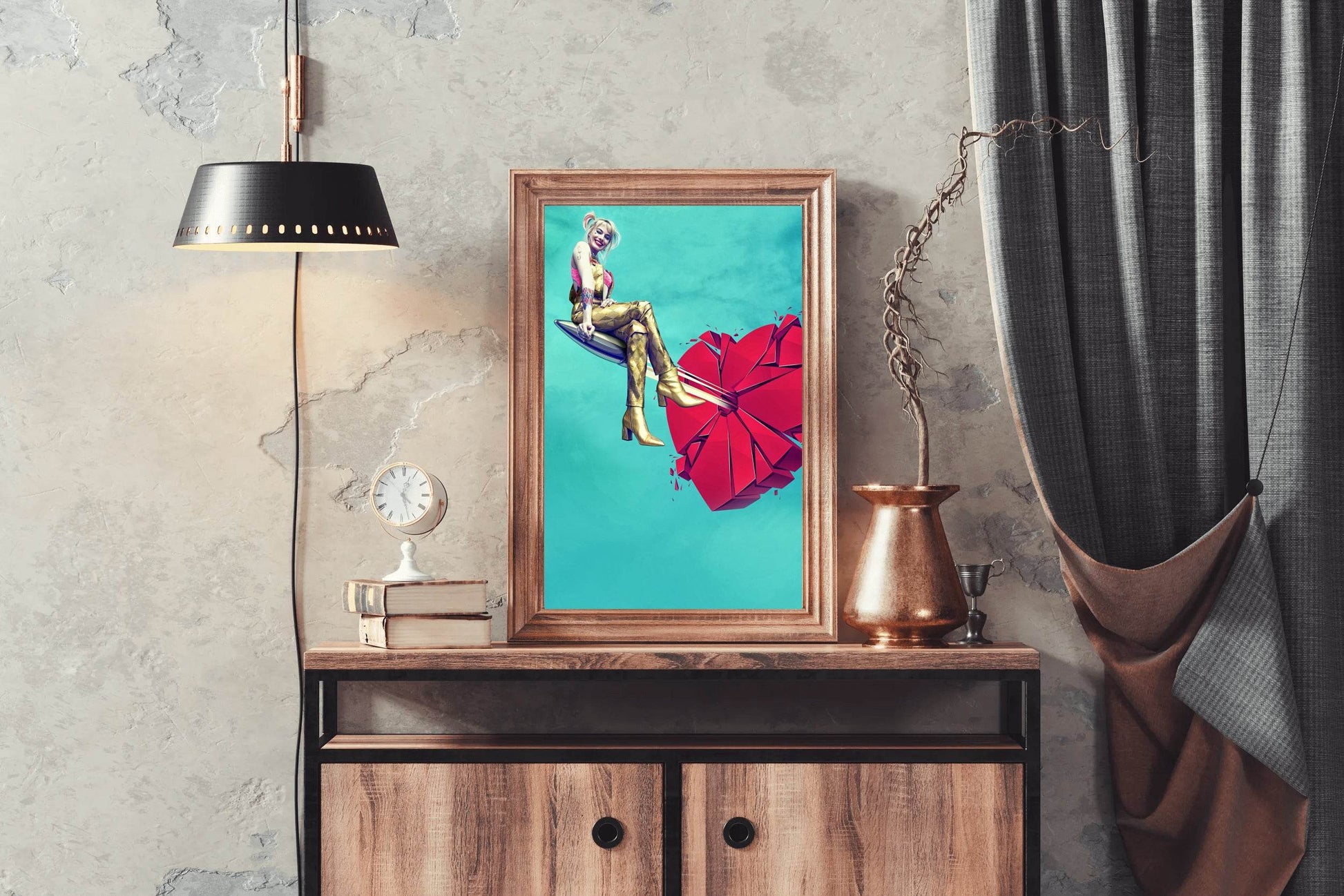 Harley Quinn A Broken Heart with Bullet Wall Art - beink online art store
