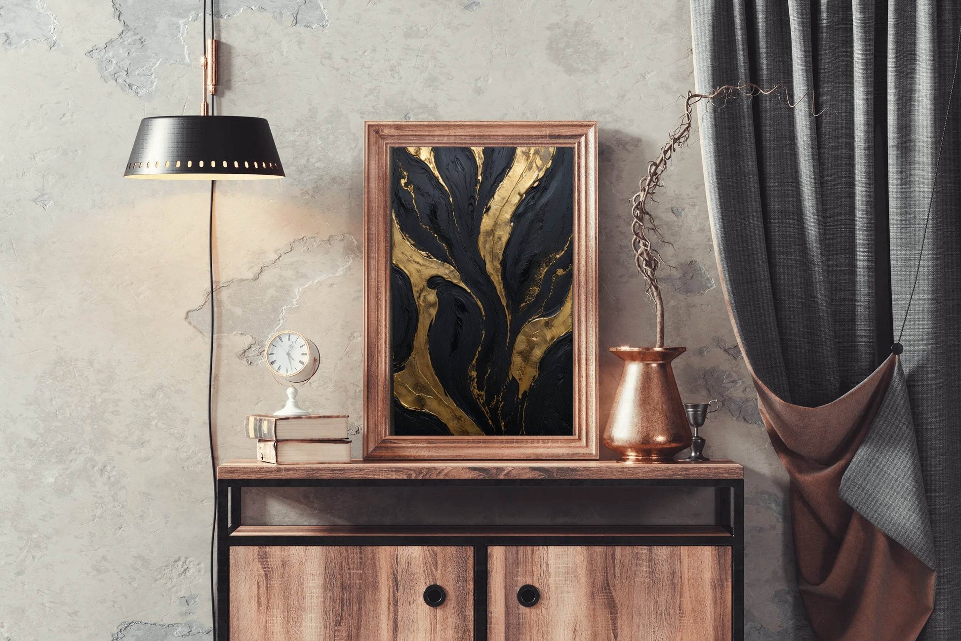 Marble With Black and Gold Texture Wall Art - beink online art store
