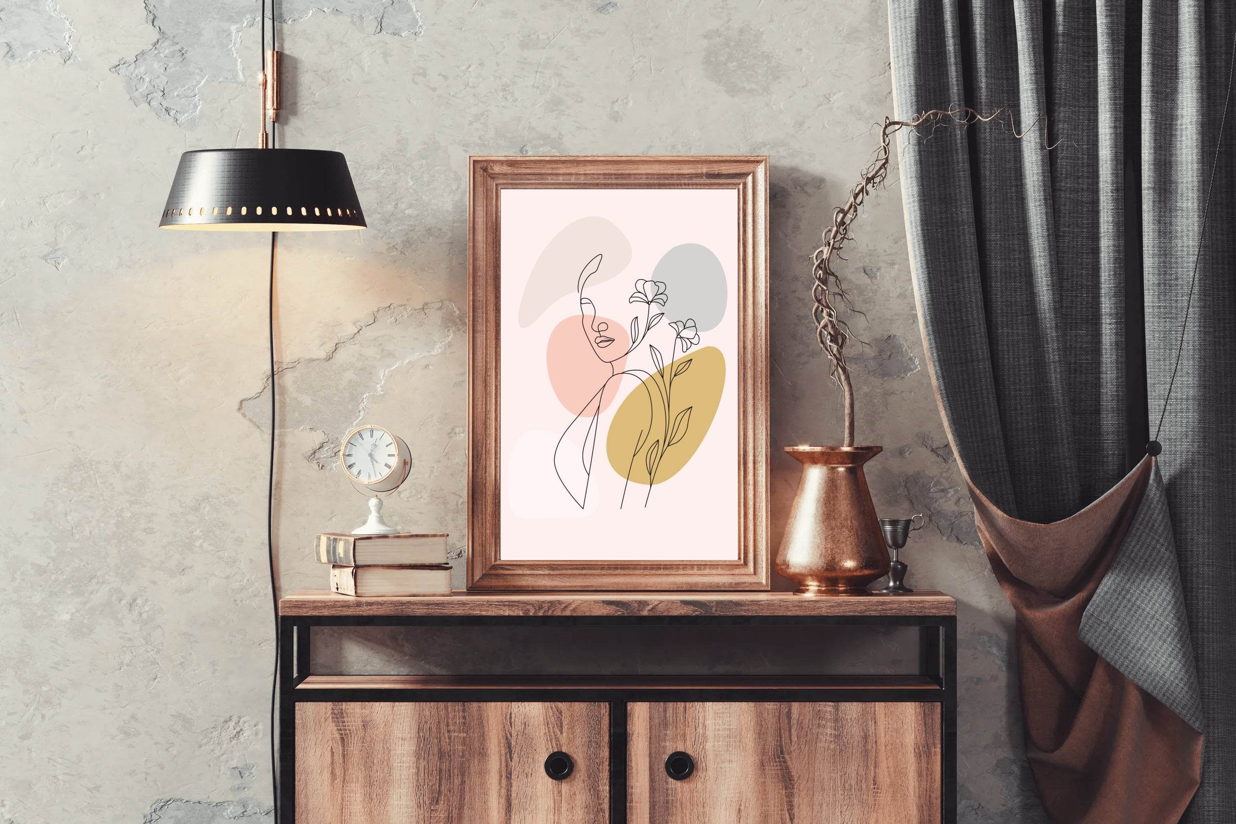 Beautiful Woman Among Flowers Wall Art - beink online art store