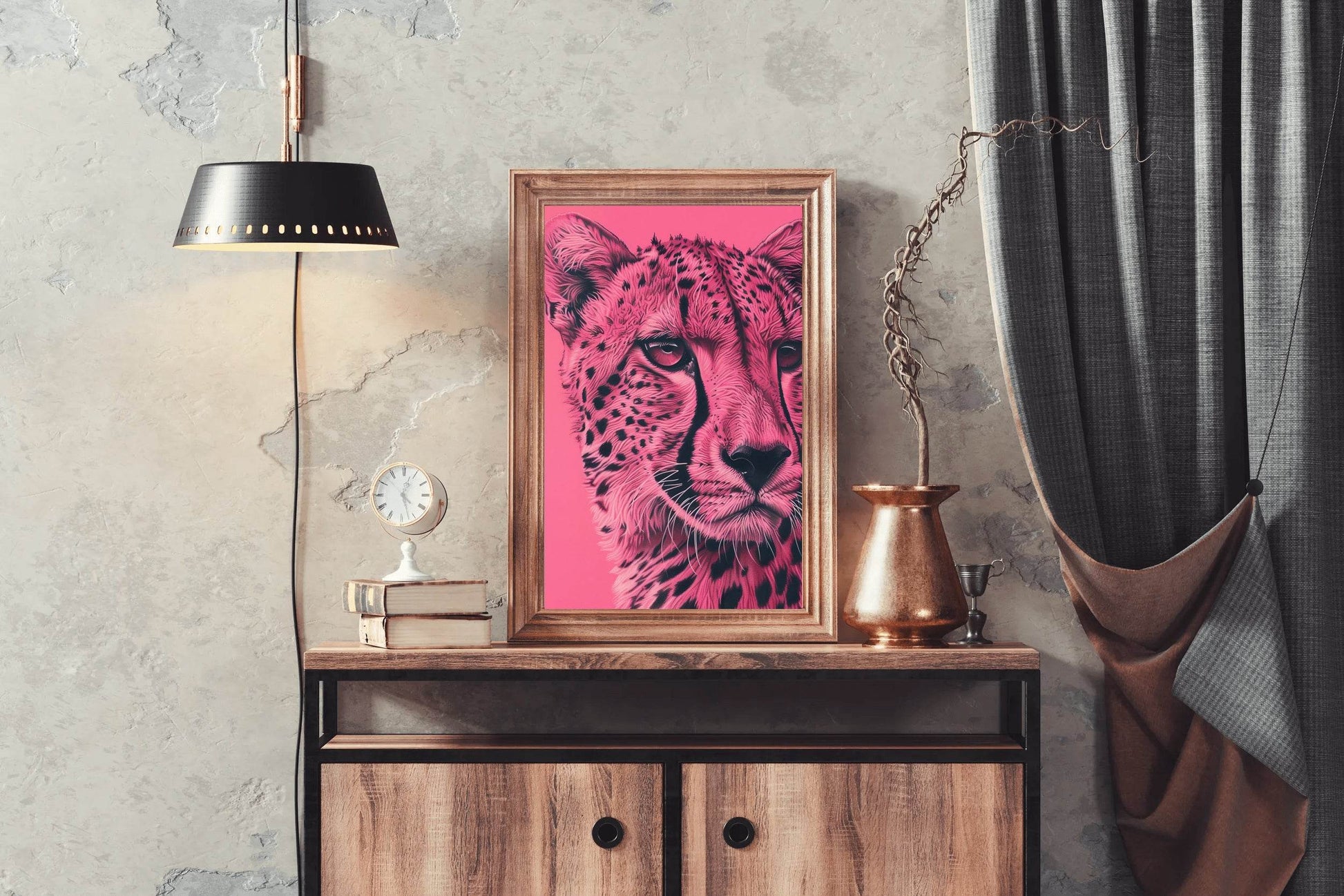 Pink Leopard Background Wall Art - beink online art store