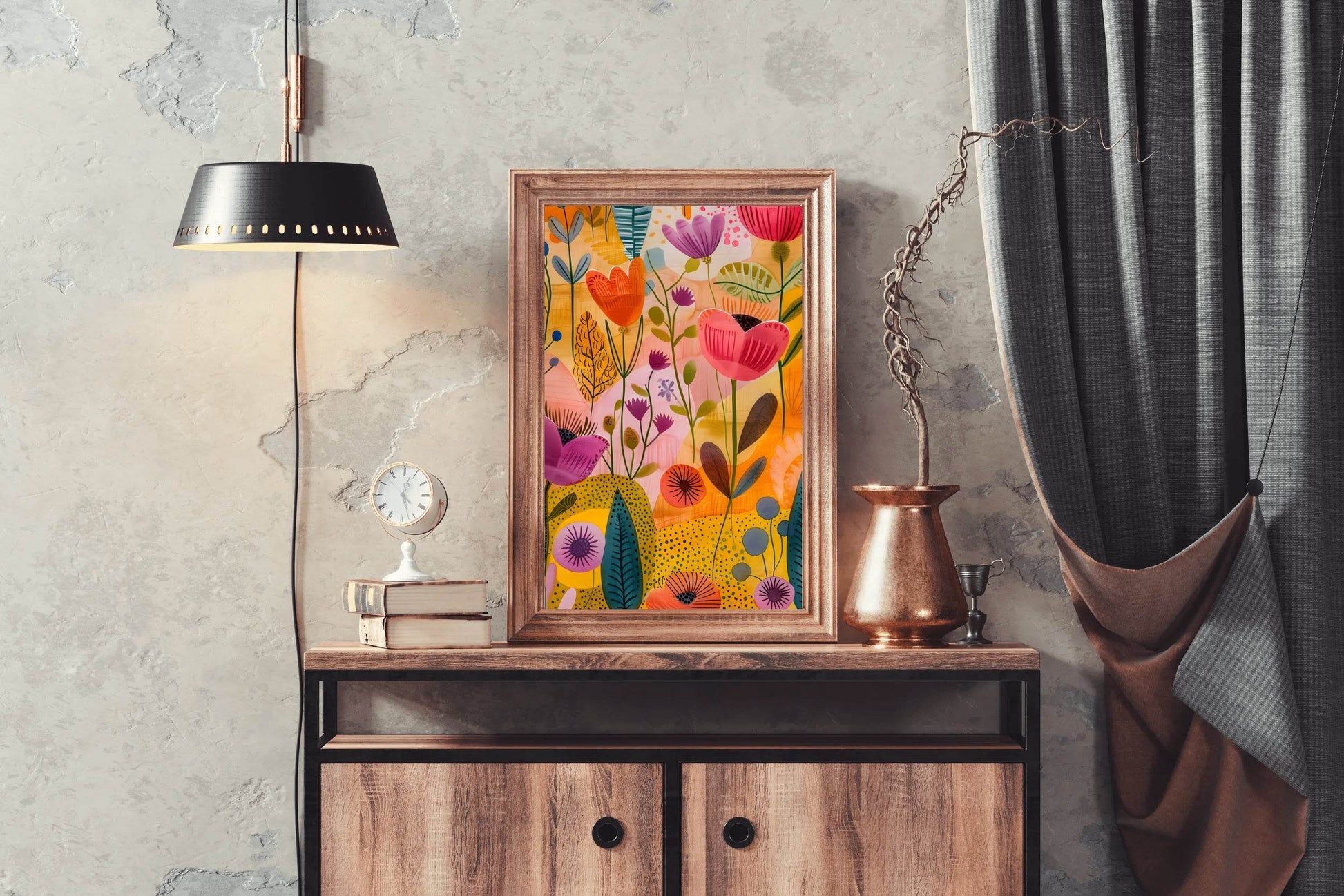 Illustration of Multicolor Flowers Digital Art - beink online art store