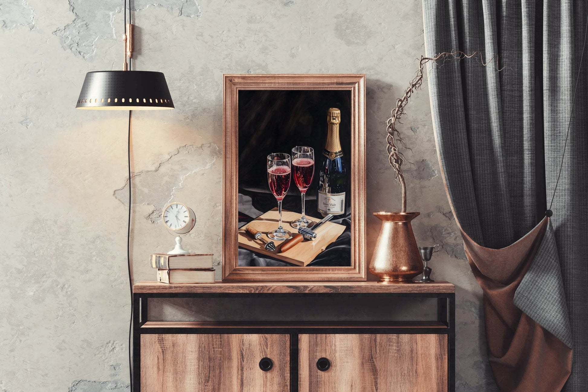 Red Sparkling Wine Wall Art - beink online art store