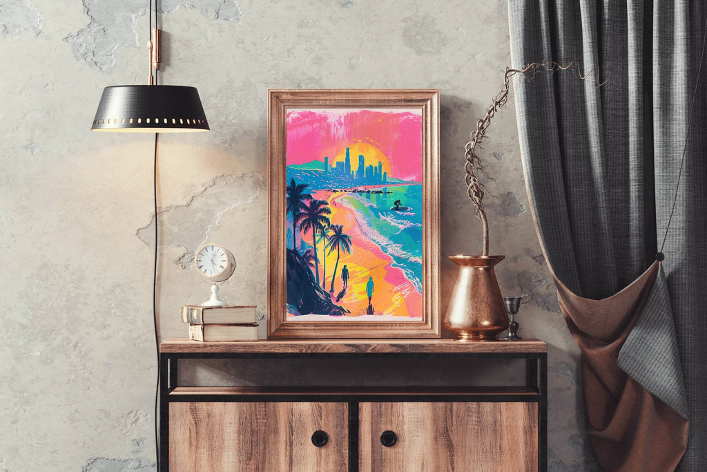 Watercolor Painting of Coastal Trees Wall Art - beink online art store