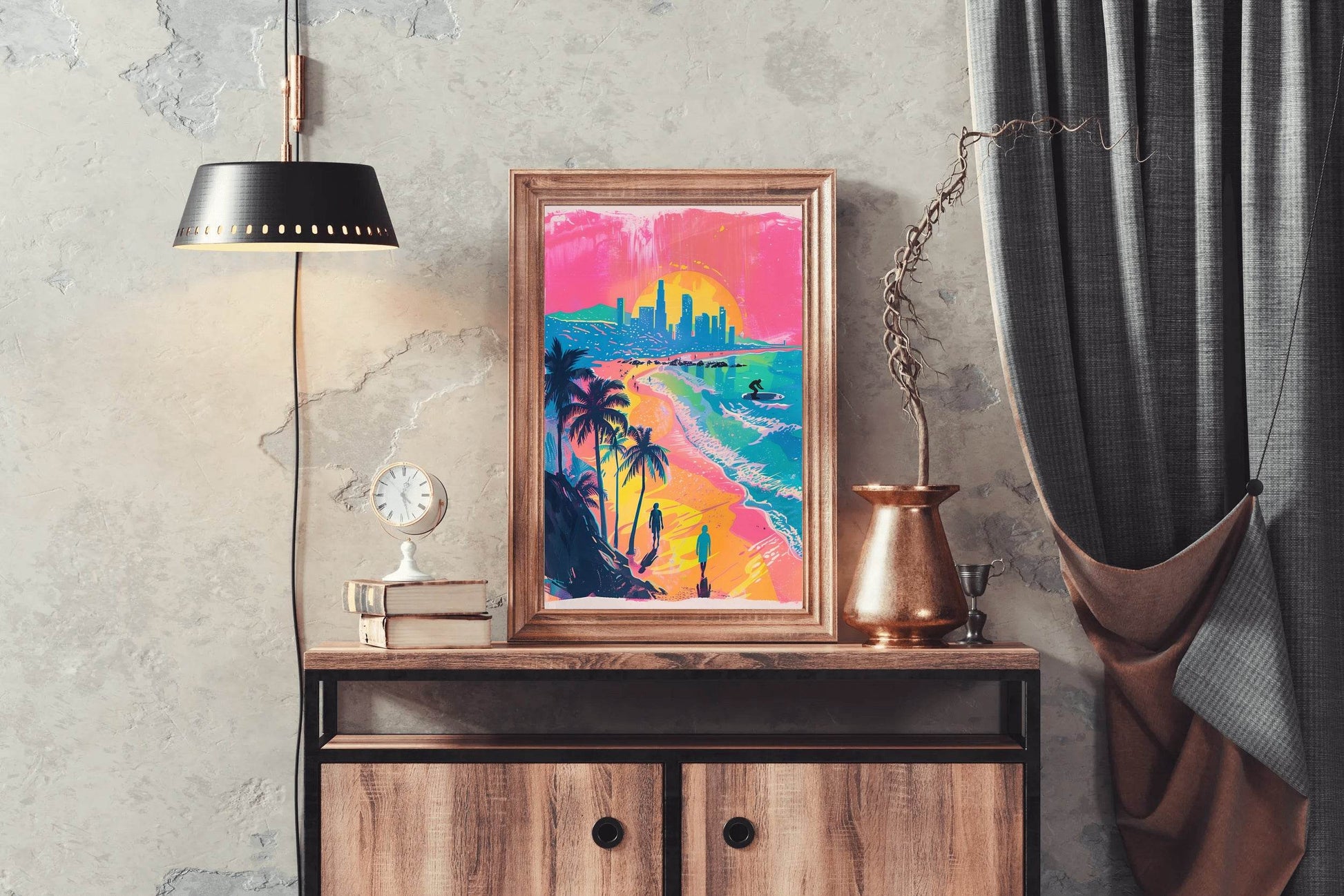 Watercolor Painting of Coastal Trees Wall Art - beink online art store