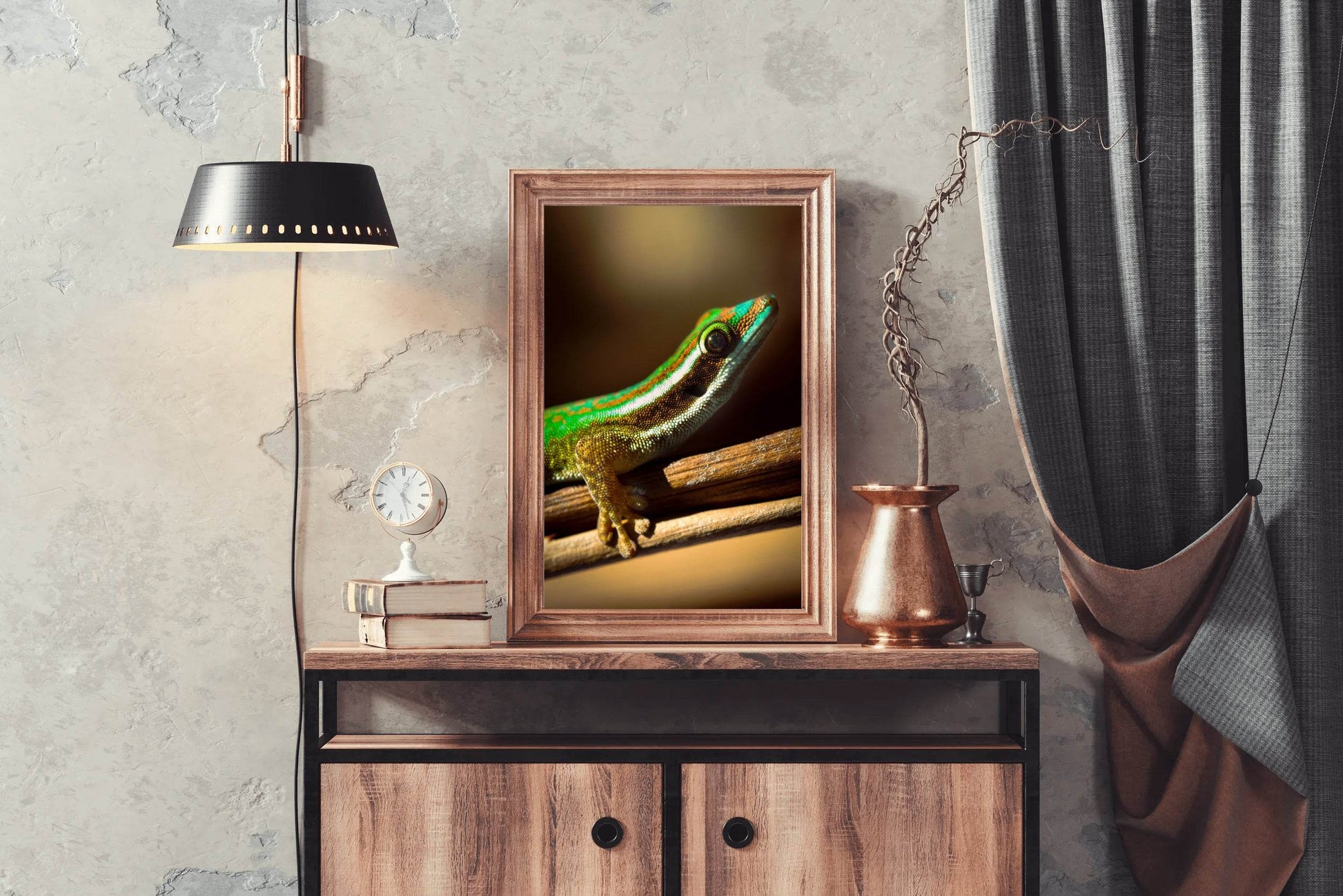 Phelsuma Lineata Reptile Animal Wall Art - beink online art store