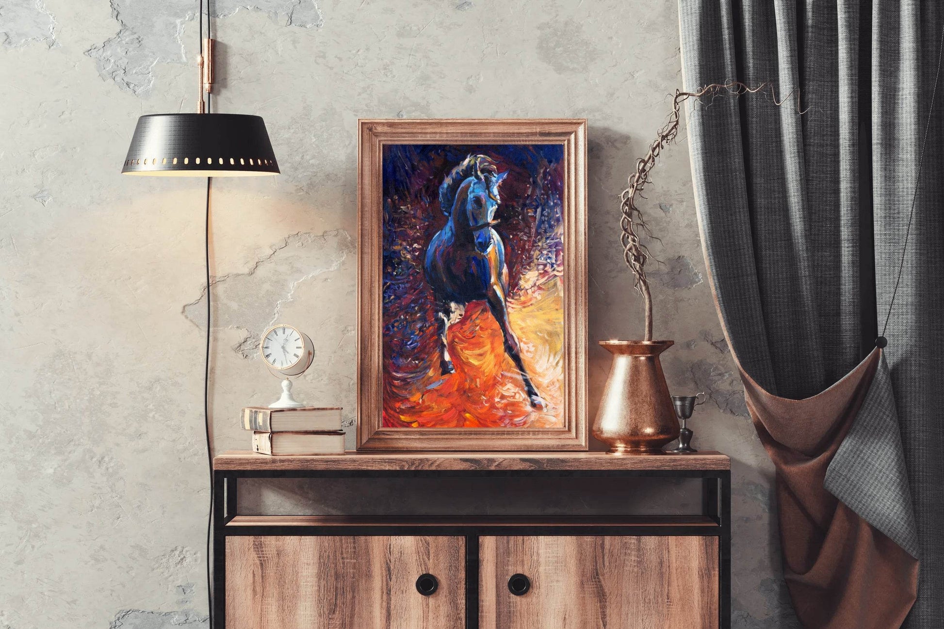 Oil Painting Of Rebellious Horse Wall Art - beink online art store