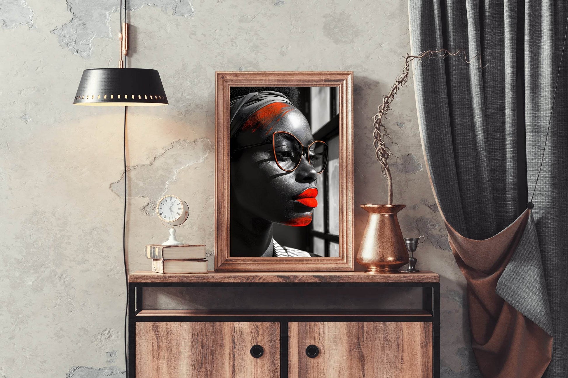 Cat Eye Glasses With Red Frame Wall Art - beink online art store