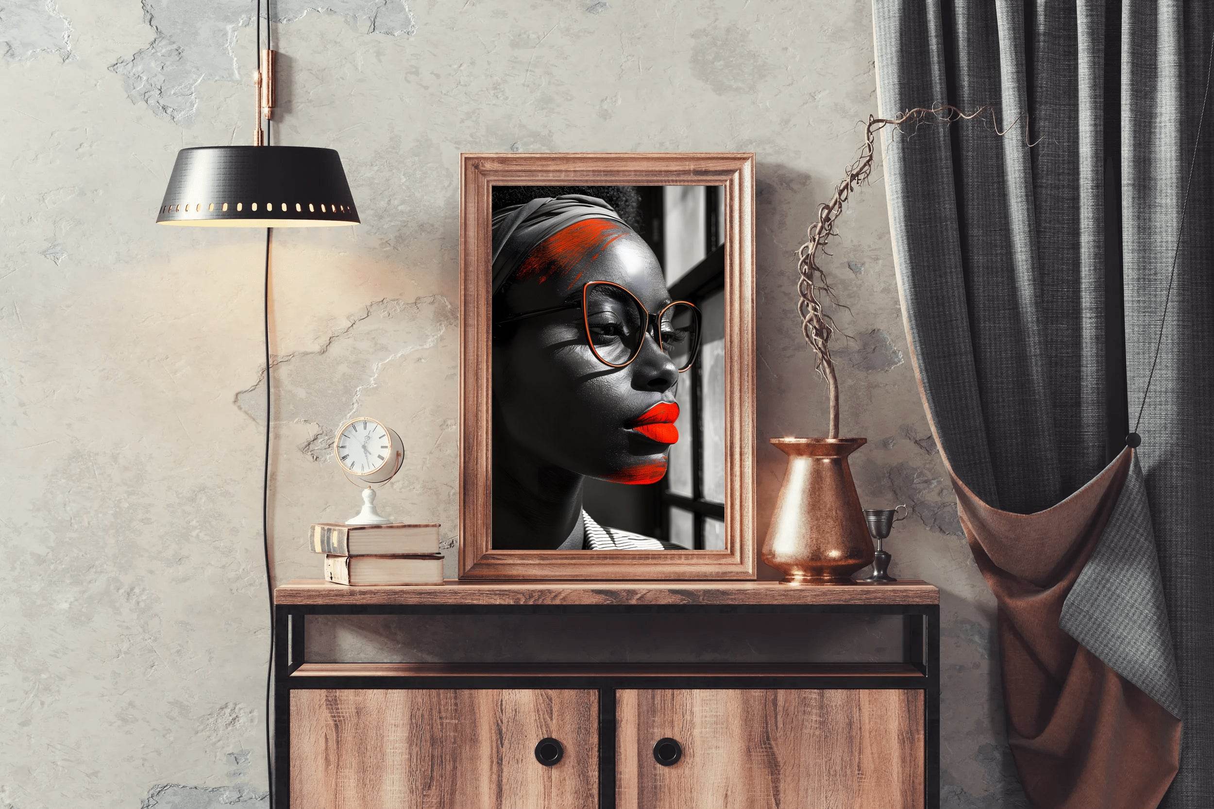 Cat Eye Glasses With Red Frame Wall Art - beink online art store