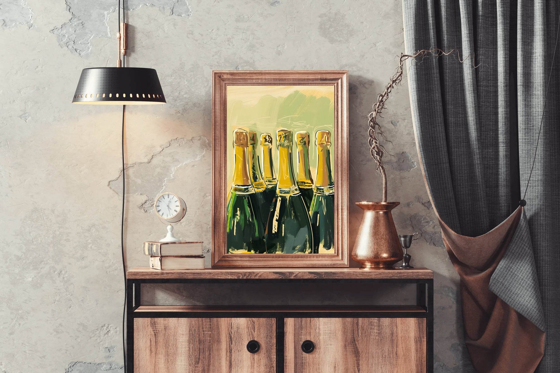 Champagne Bottles Wall Art - beink online art store