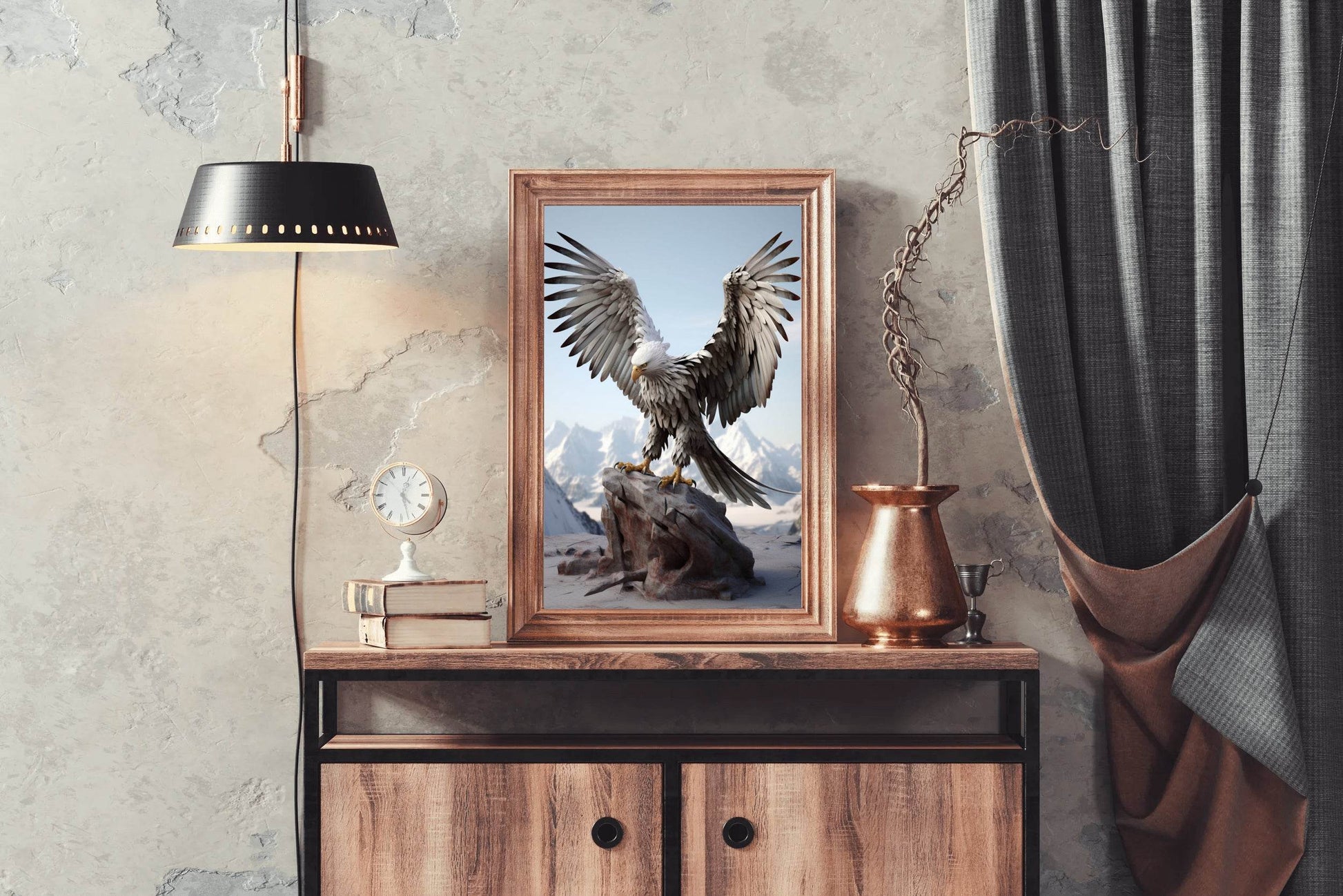 Bald Eagle With Open Wings Wall Art - beink online art store