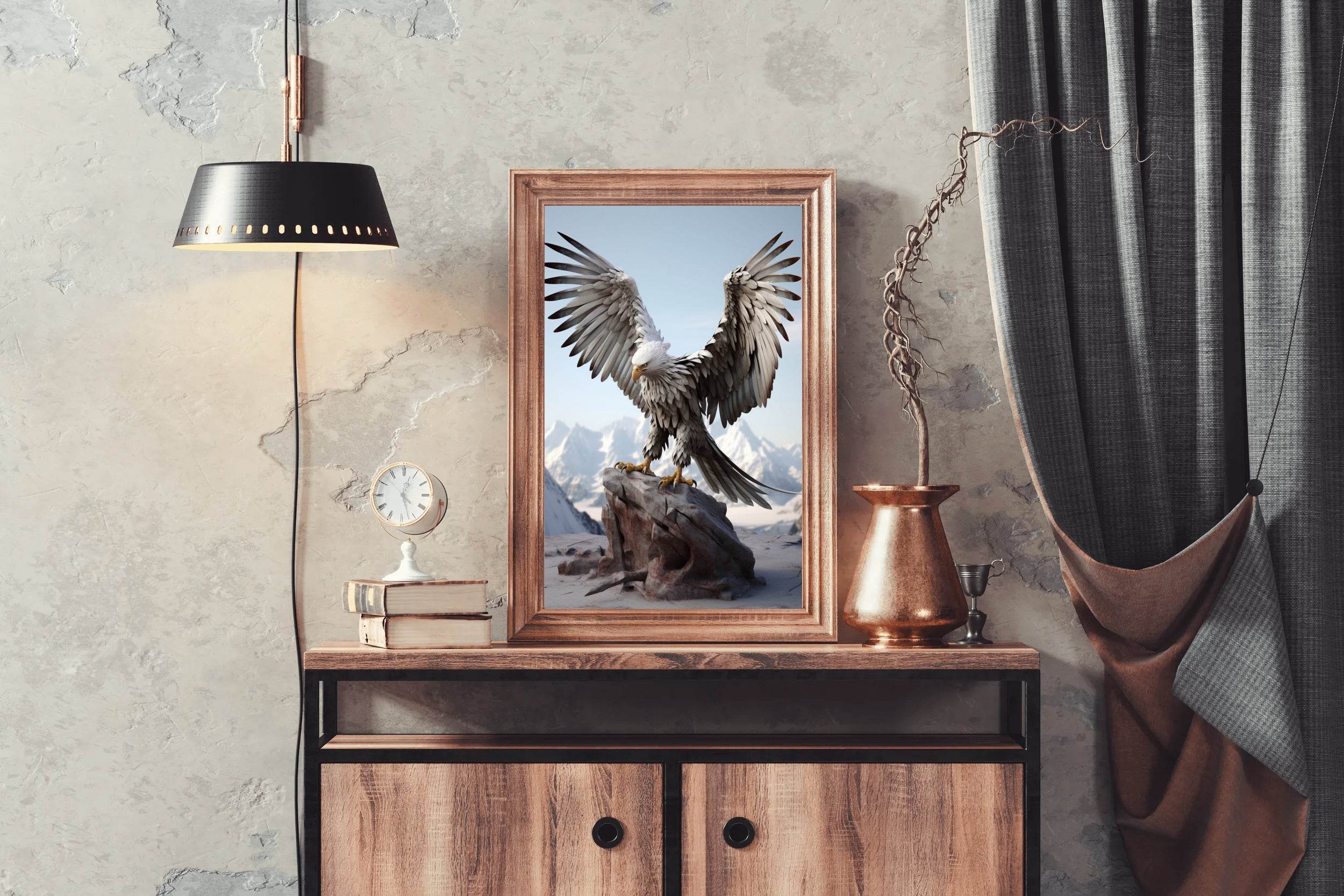 Bald Eagle With Open Wings Wall Art - beink online art store